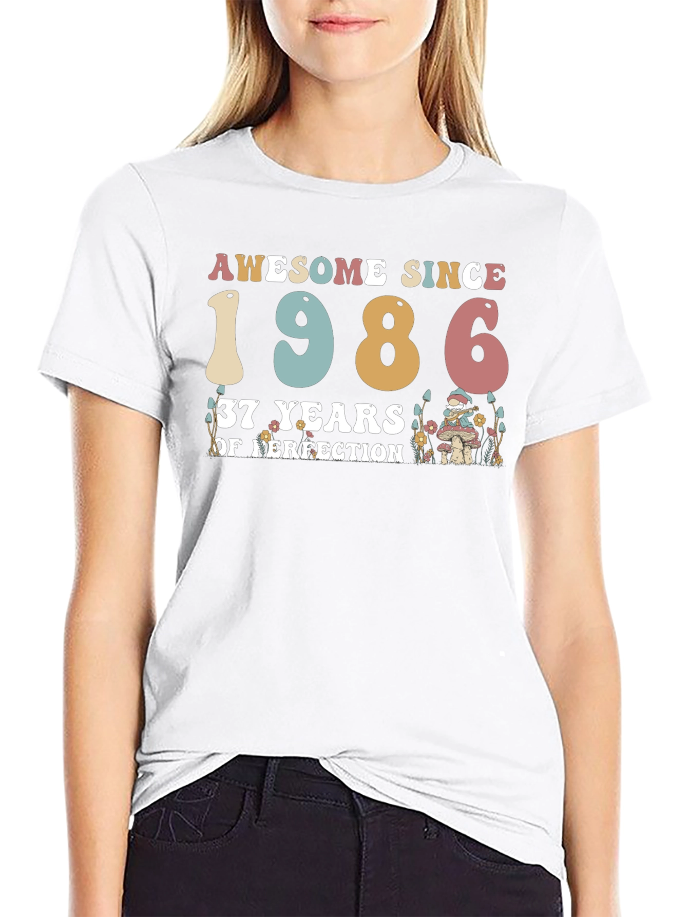 Black Awesome Since 1986 - 37th Birthday T-Shirt view 9