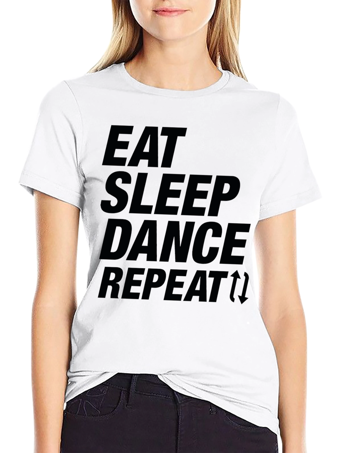 Black Eat Sleep Dance Repeat Graphic Tee view 9