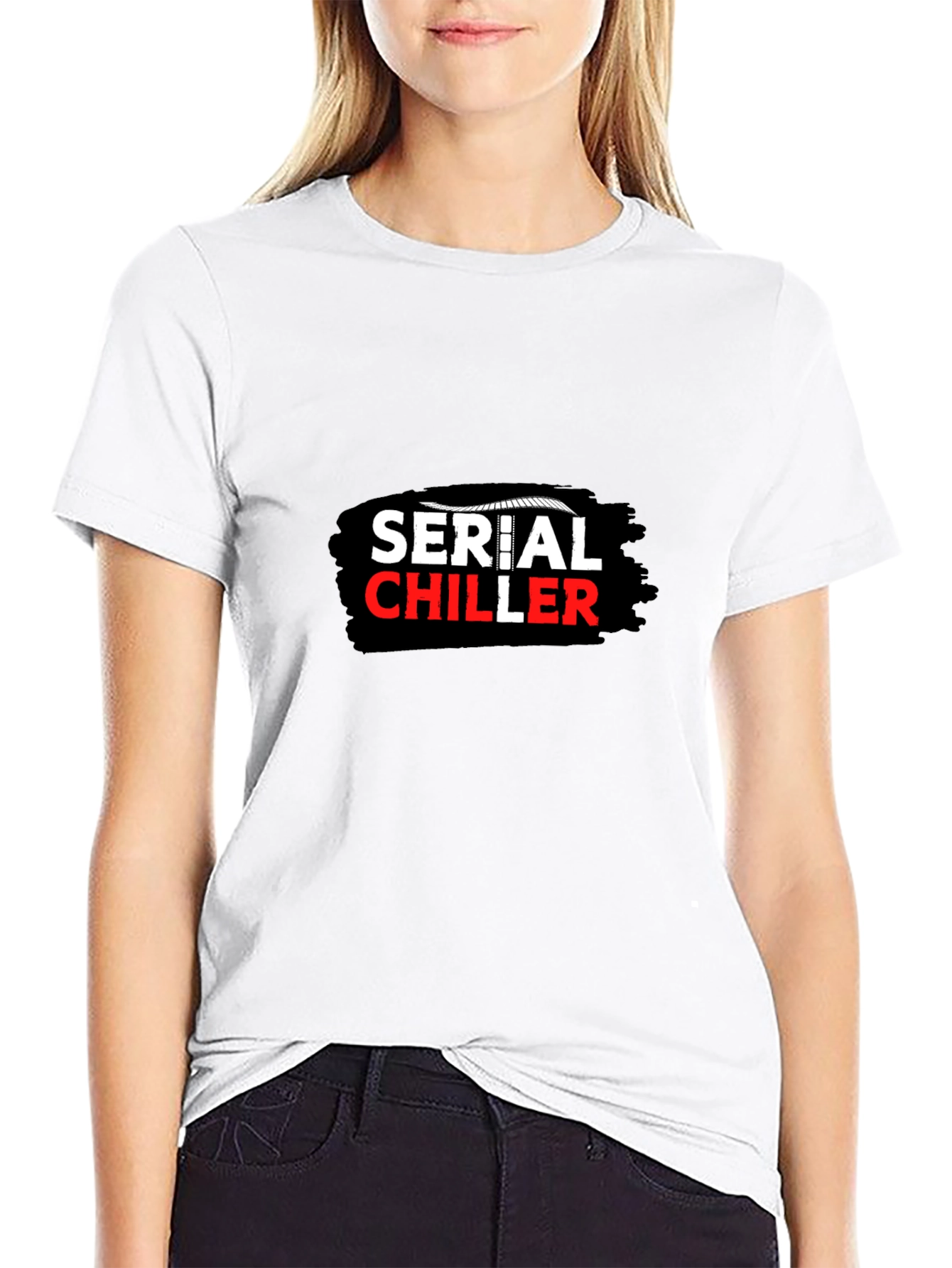 Black Serial Chiller Graphic Print Black T-Shirt view 9