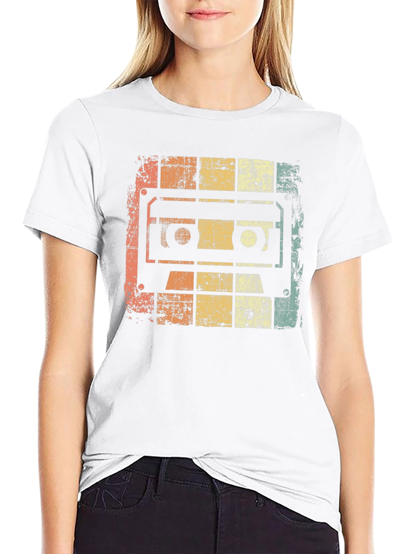 Black Retro Cassette Tape Graphic T-Shirt view 9