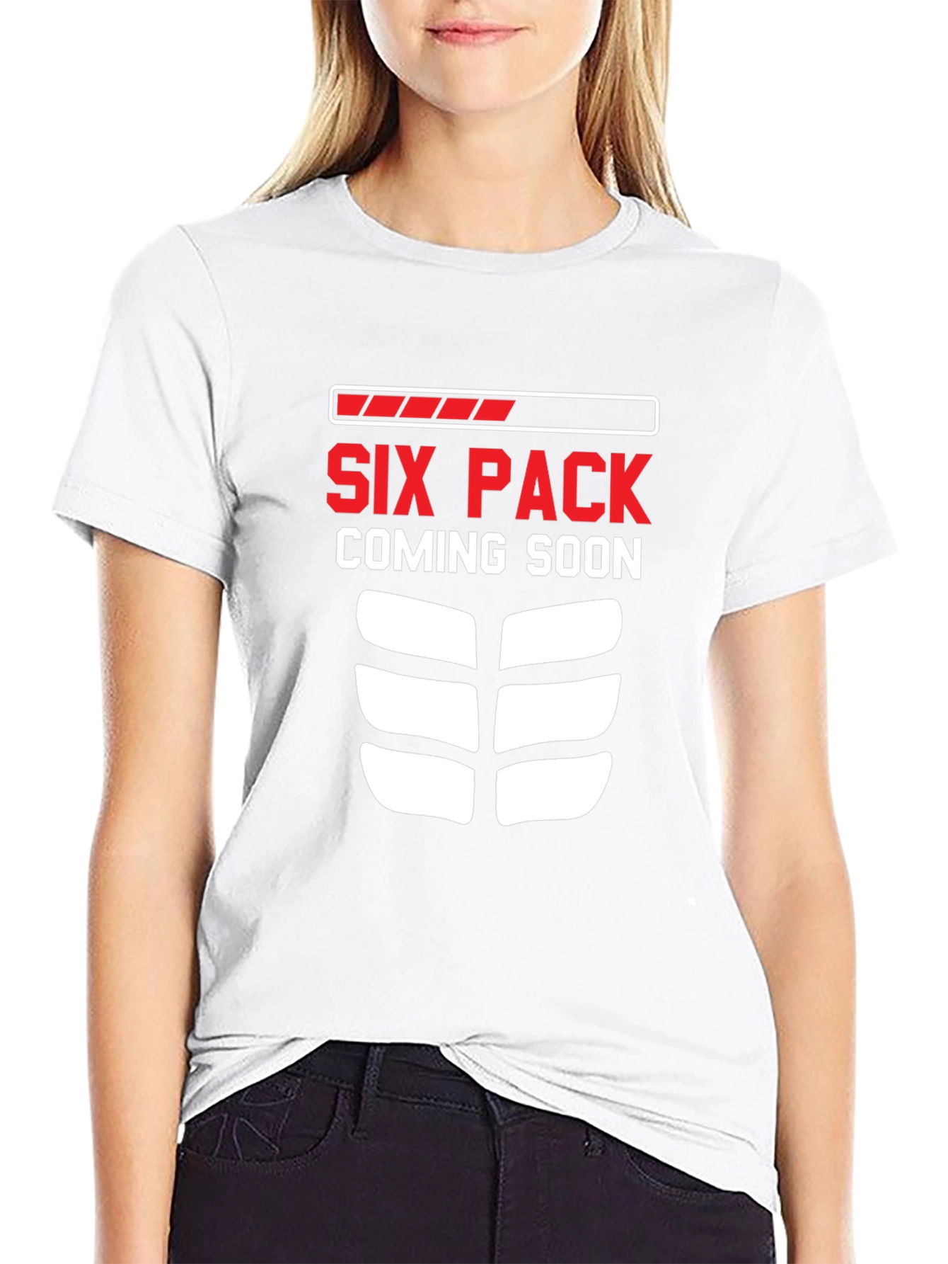 Black Six Pack Coming Soon Funny Workout T-Shirt view 9