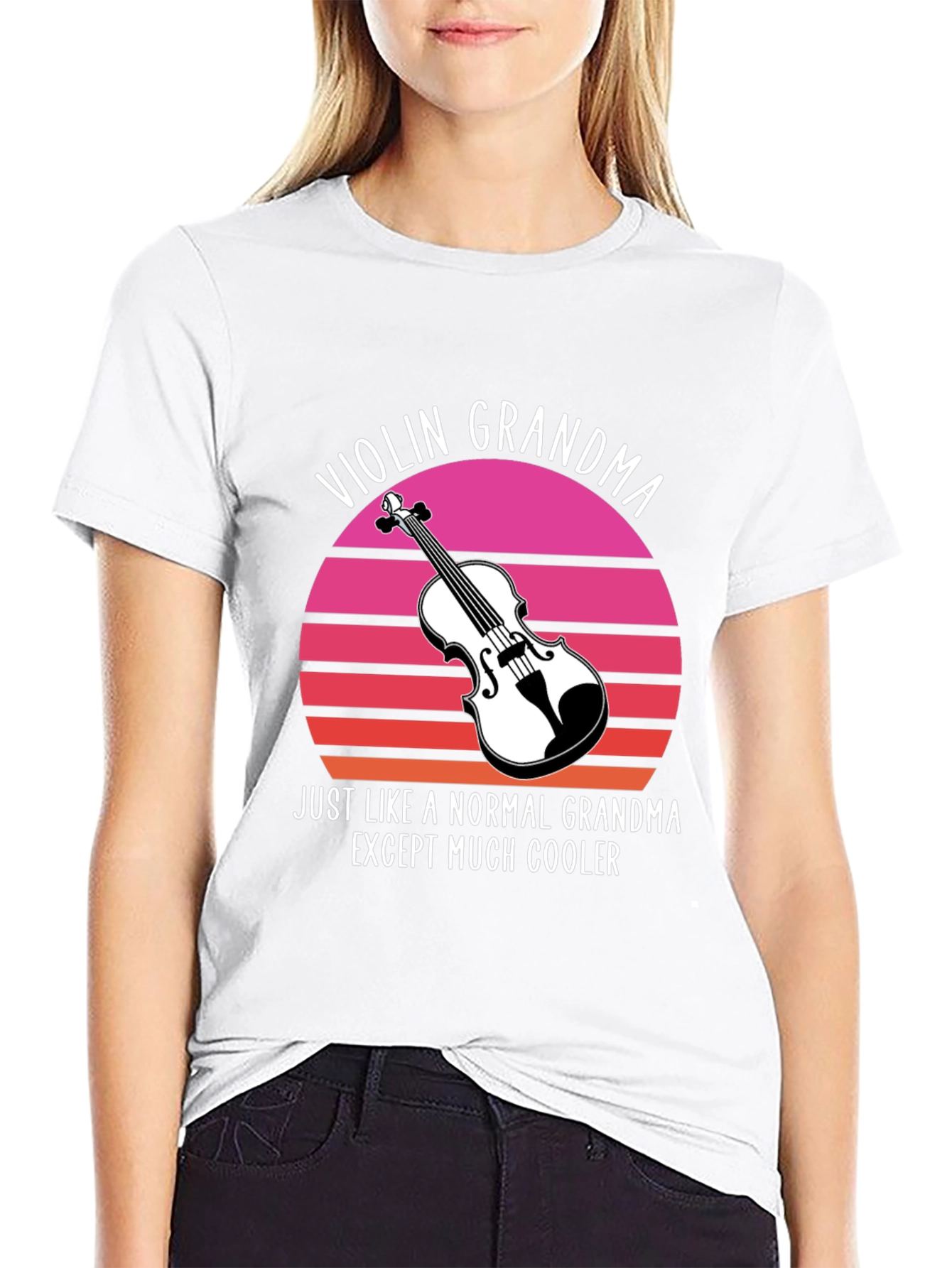 Black Violin Grandma T-Shirt - Cool Musician Gift view 9