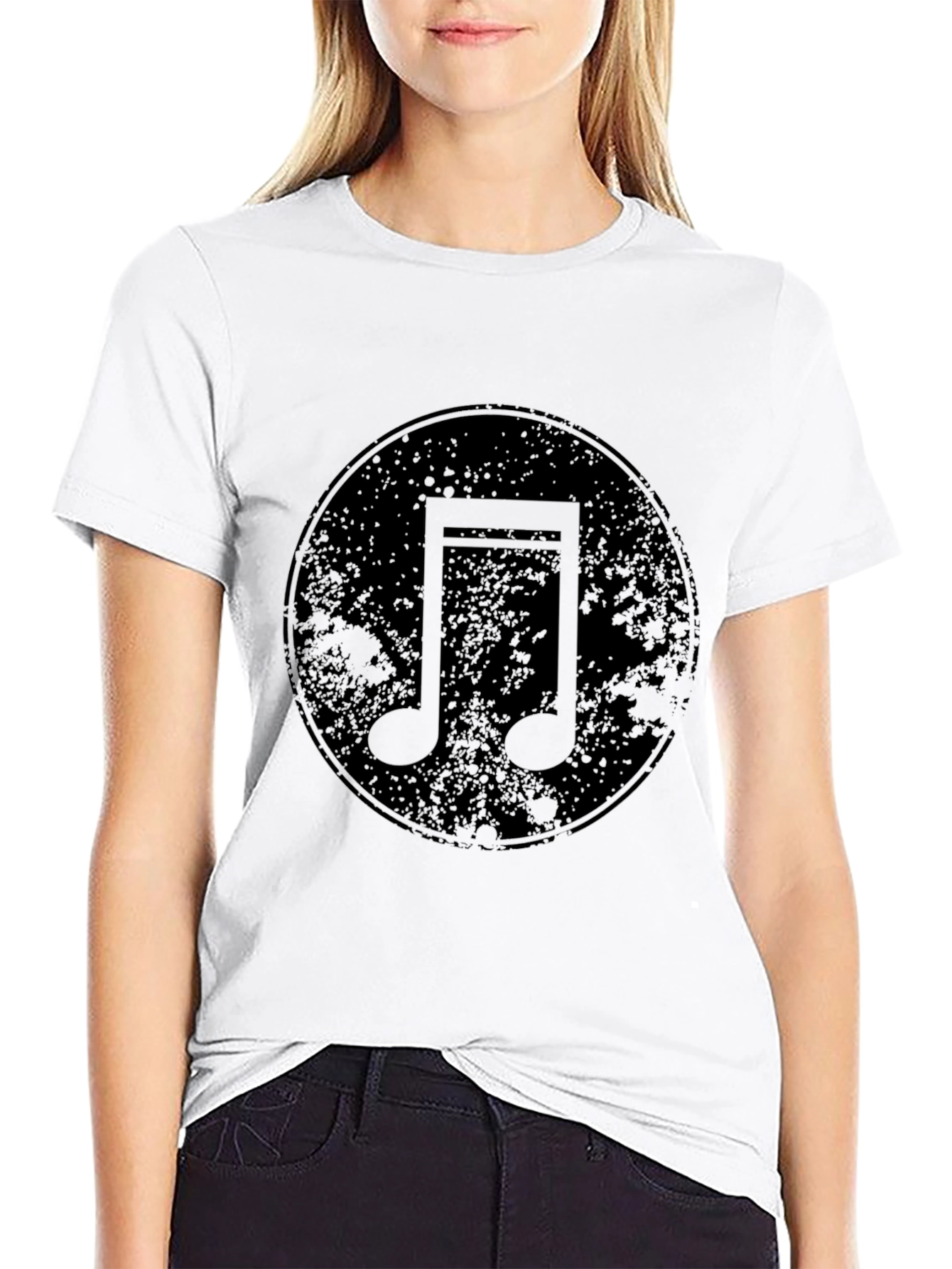 Black Music Note Graphic Black T-Shirt view 9