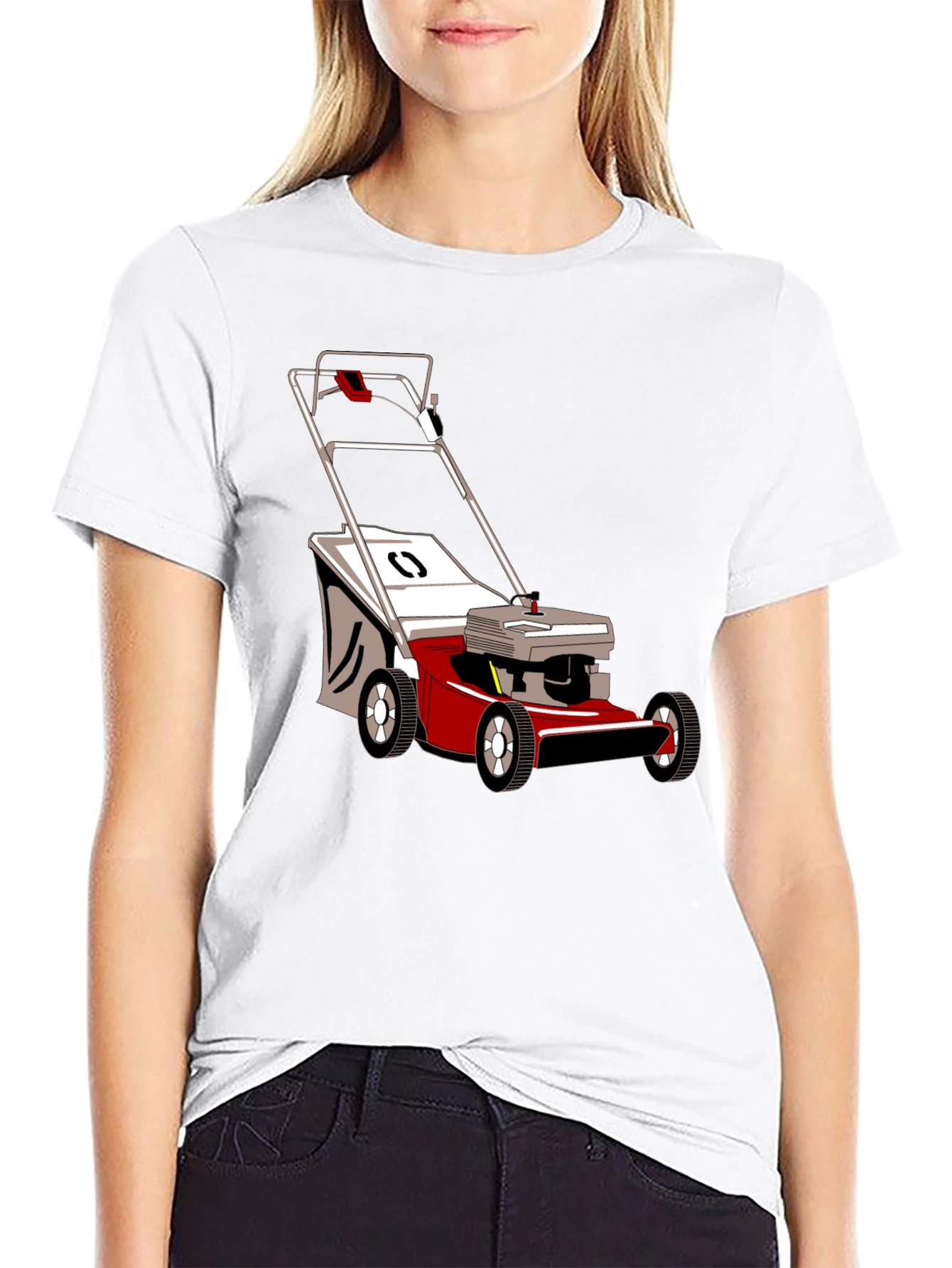 Black Lawnmower T-Shirt - Black Cotton Graphic Tee view 9