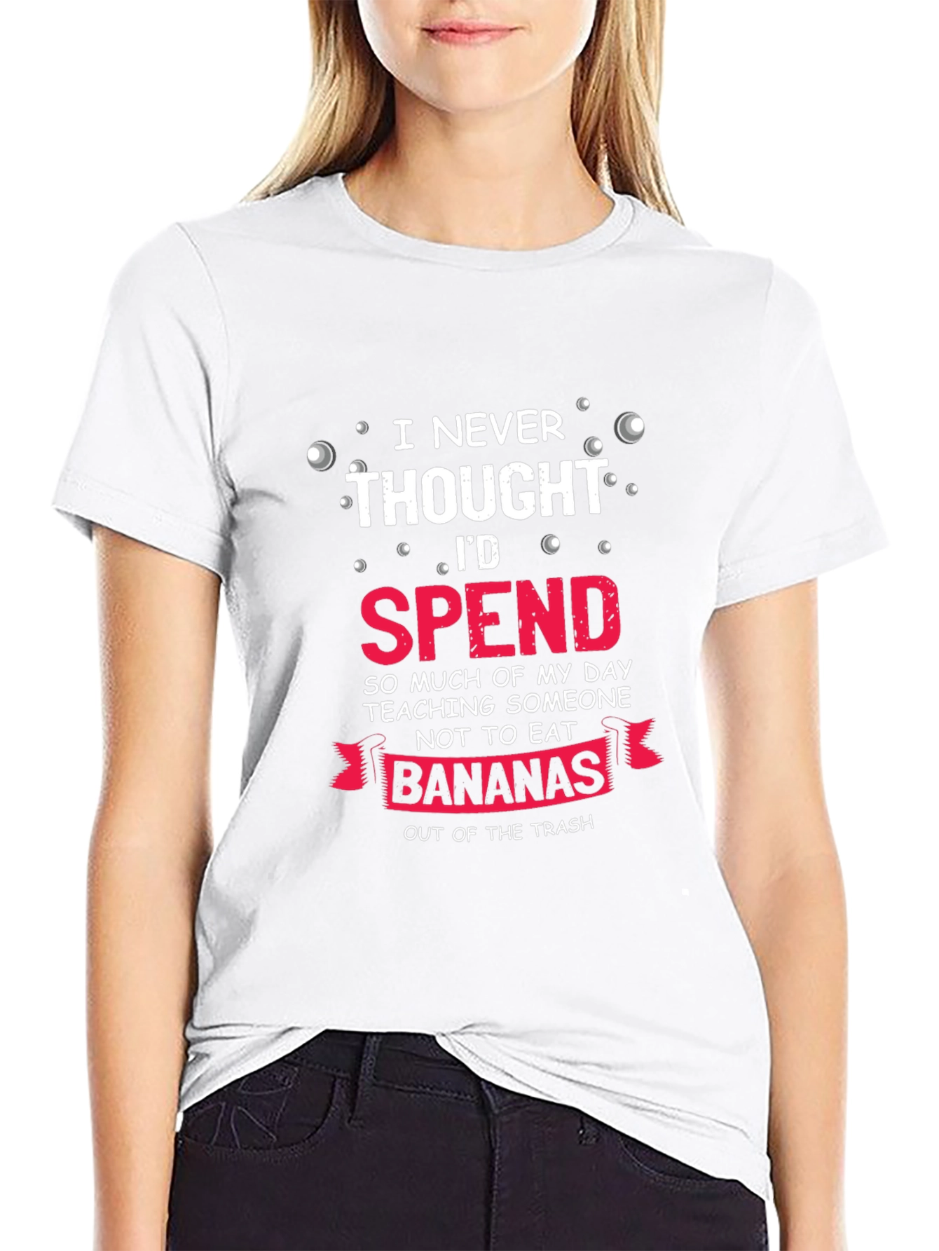 Black Funny Banana T-Shirt - Teaching Someone Not To Eat Out of the Trash view 9