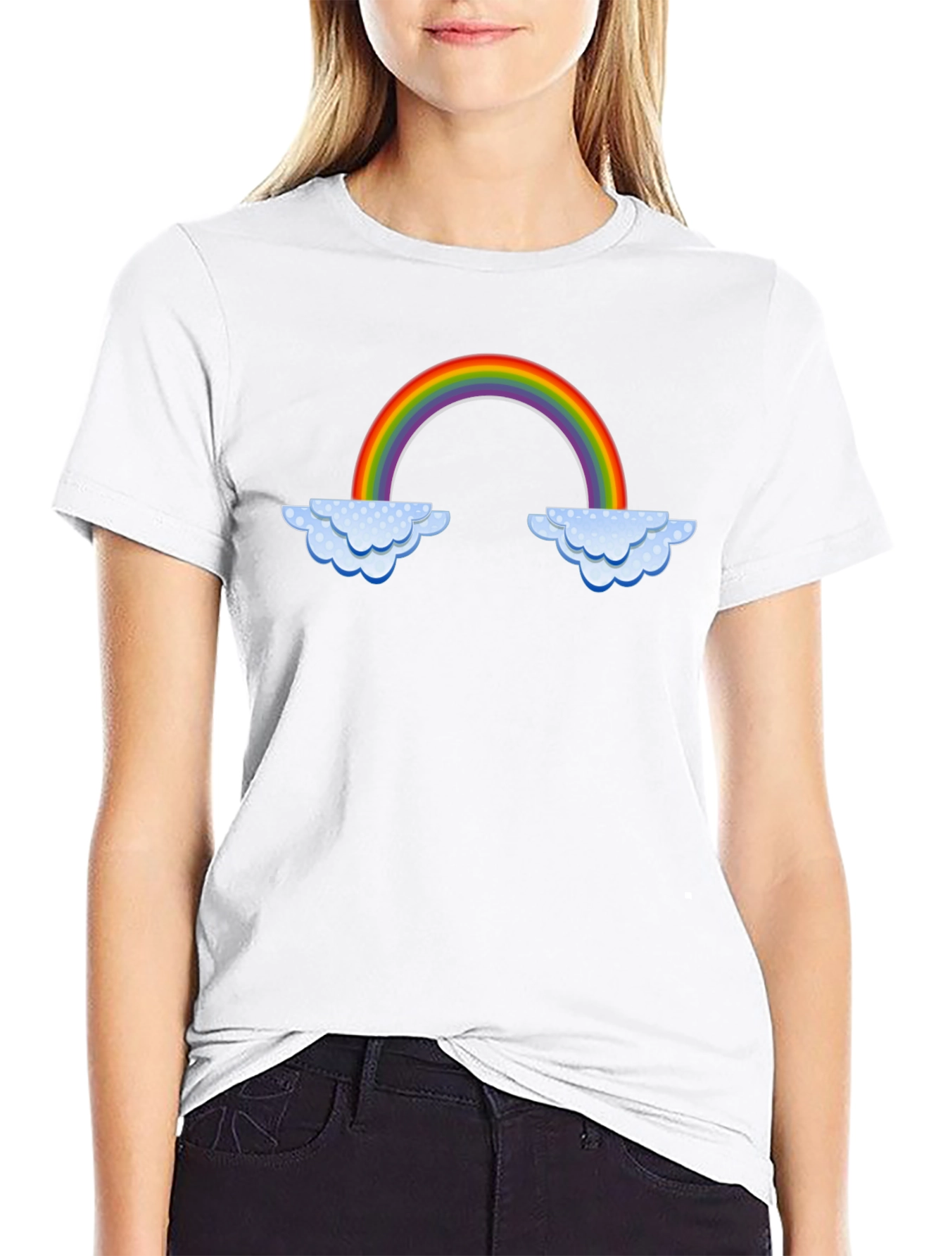 Black Rainbow Cloud Graphic T-Shirt - Black view 9