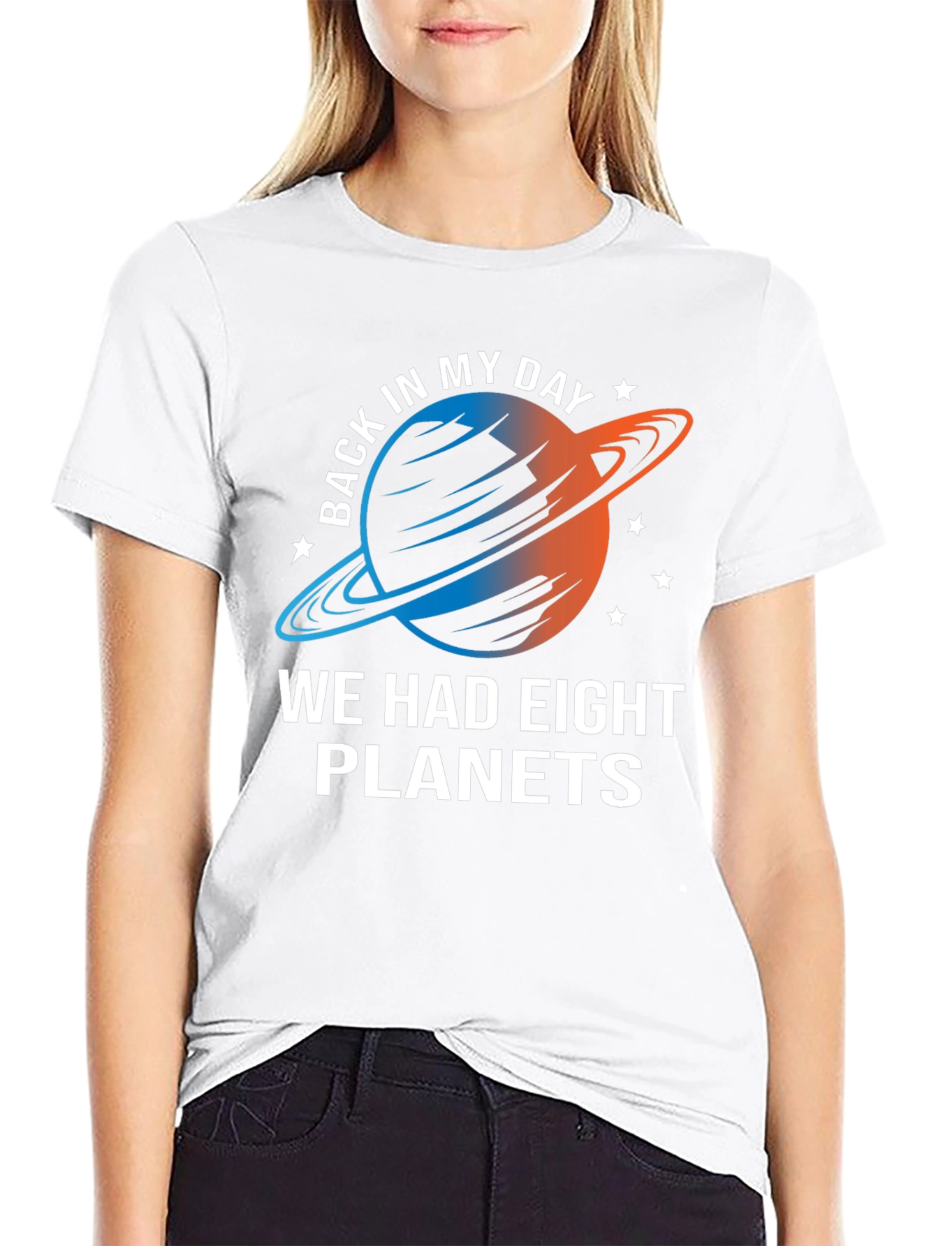 Black Eight Planets T-Shirt - Retro Space Tee view 9