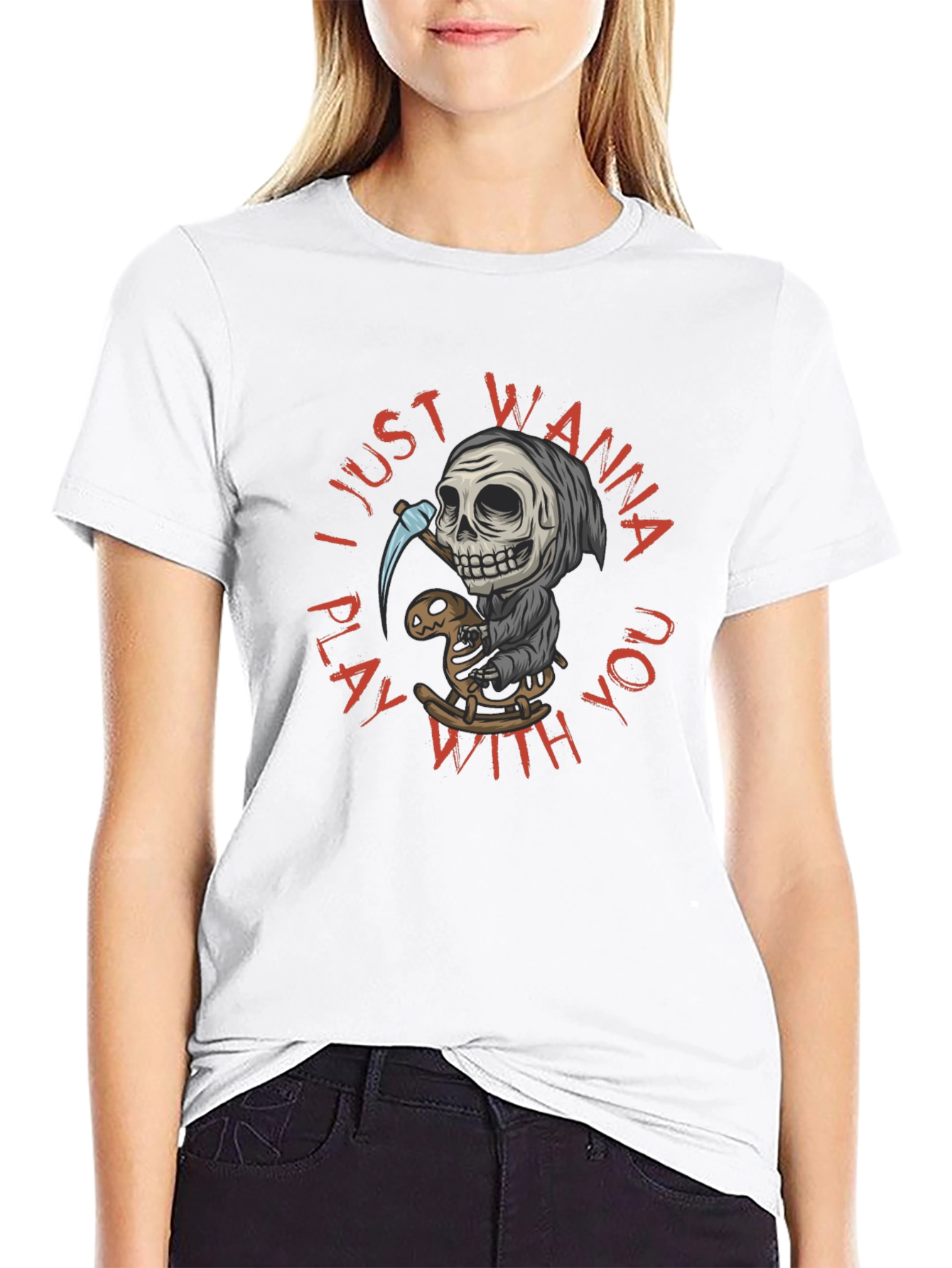 Black Grim Reaper Play T-Shirt - Wanna Play With You view 9
