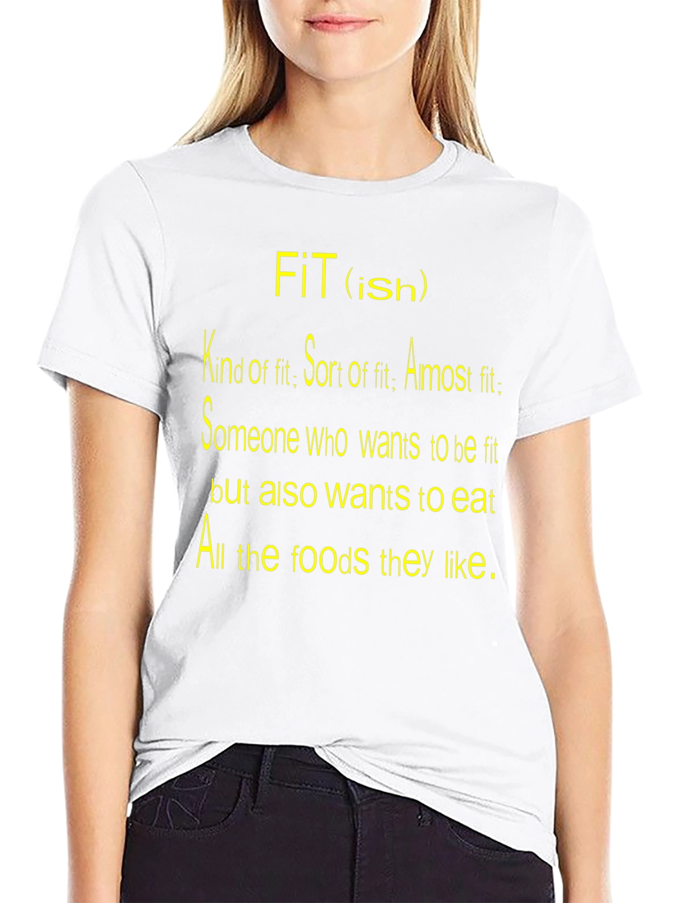 Black Funny "Fit(ish)" Graphic T-Shirt view 9