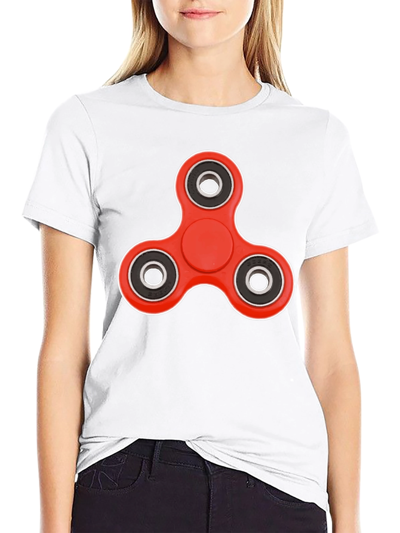 Black Fidget Spinner Graphic Tee - Trendy Casual Wear view 9