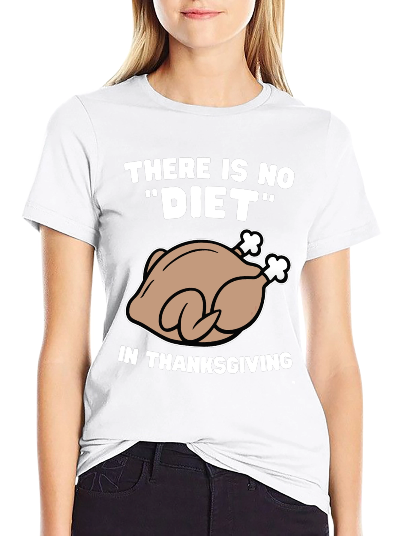 Black Thanksgiving Turkey Diet Humor T-Shirt view 9