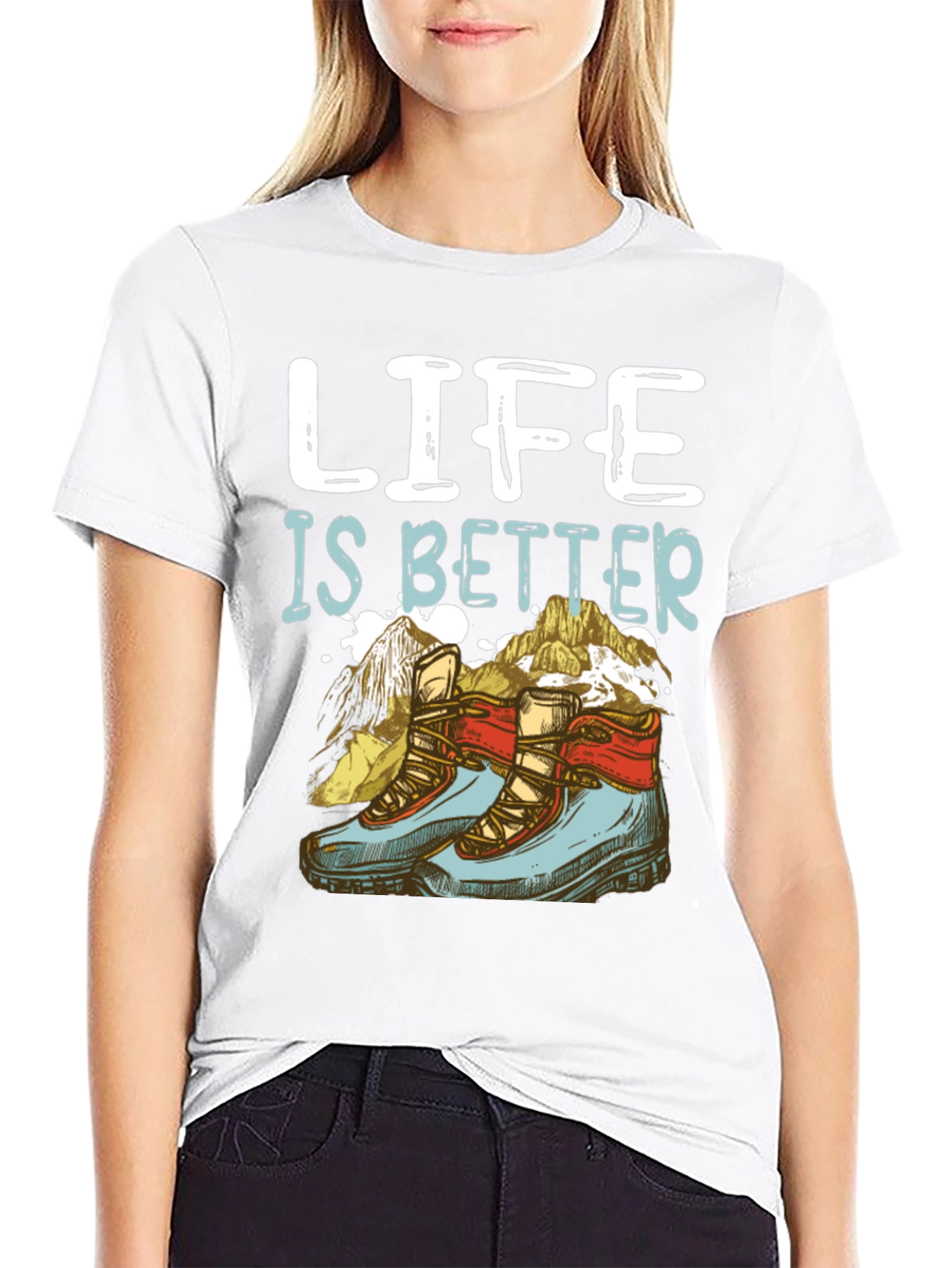 Black Life Is Better Hiking T-Shirt view 9