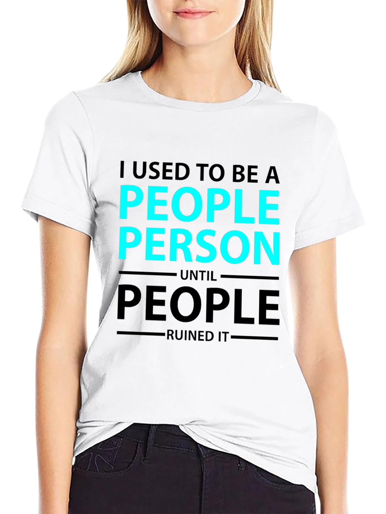 Black I Used To Be a People Person Graphic T-Shirt view 9