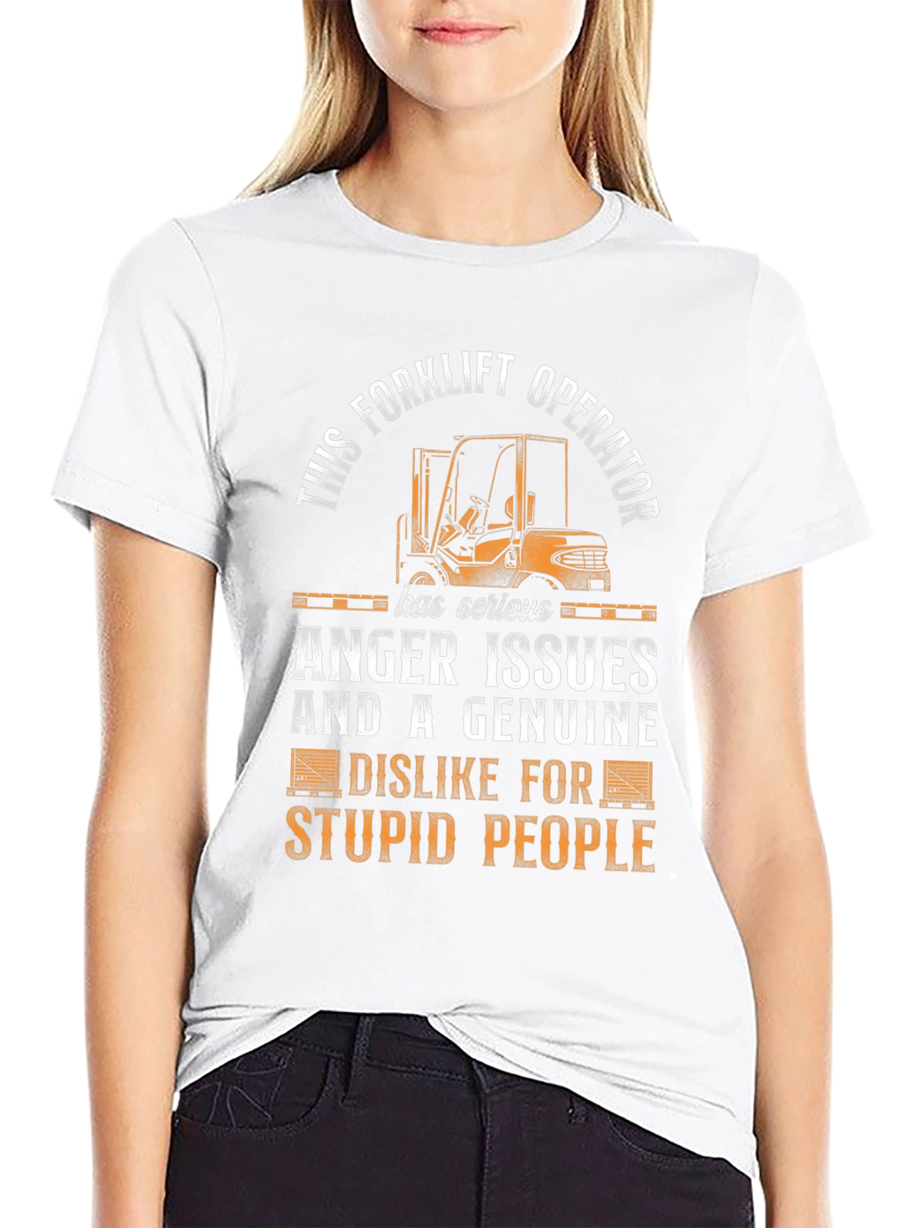 Black Forklift Operator Anger Issues T-Shirt view 9