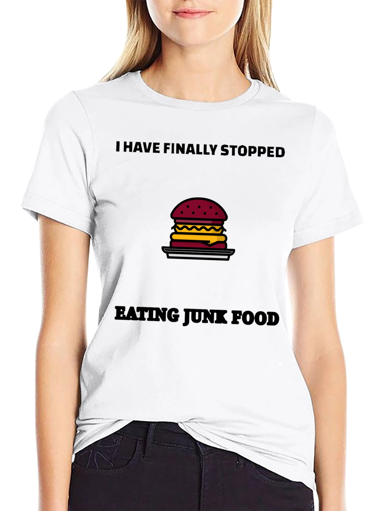 Black Funny Diet T-Shirt: I Have Finally Stopped Eating Junk Food view 9