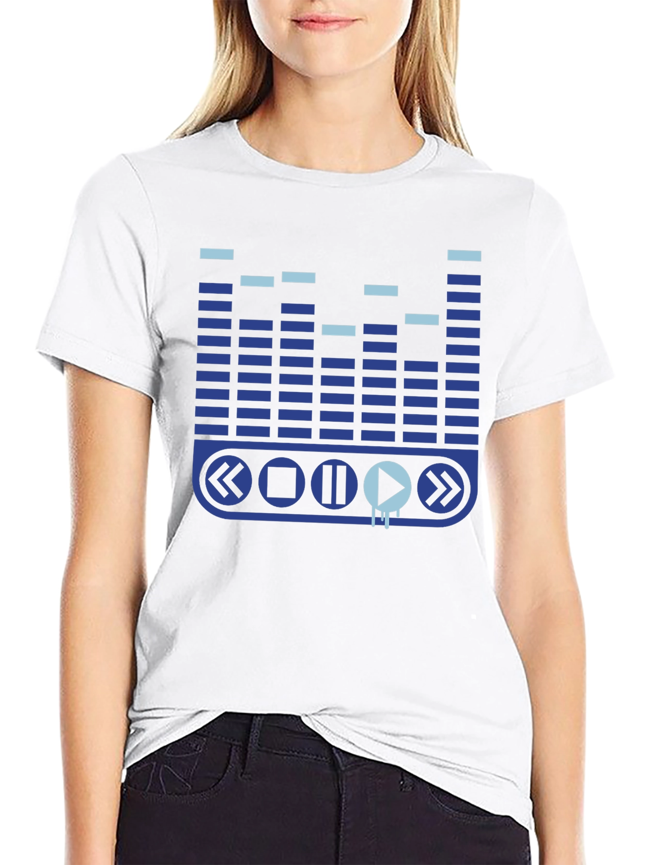 Black Music Equalizer Men's Graphic Tee view 9