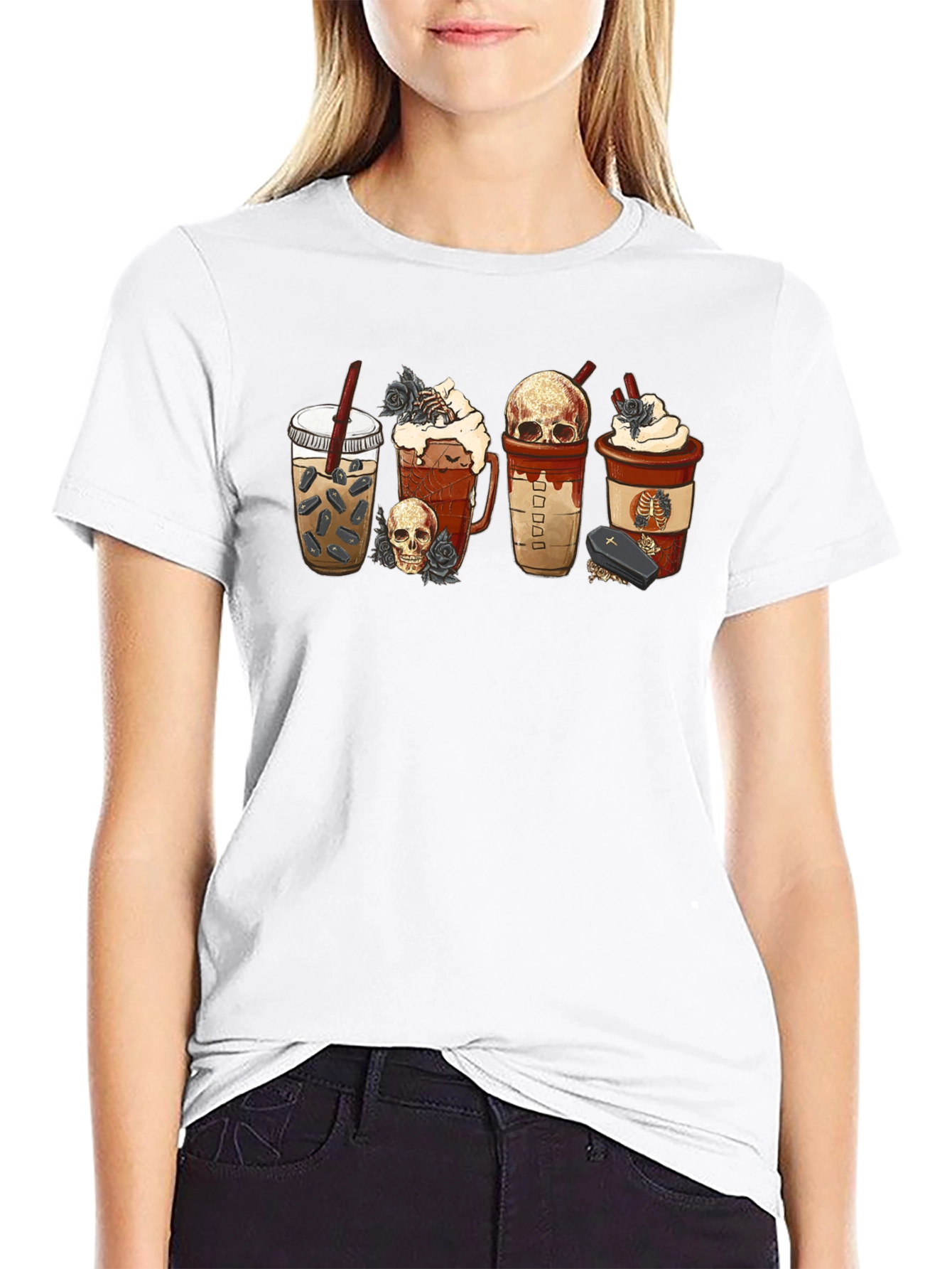 Black Gothic Coffee Lover T-Shirt view 9
