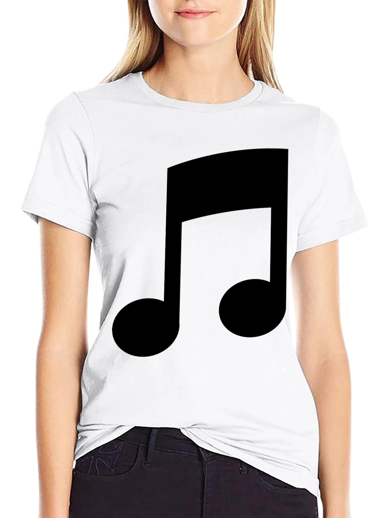 Black Music Note Graphic Tee - Stylish Black T-Shirt view 9
