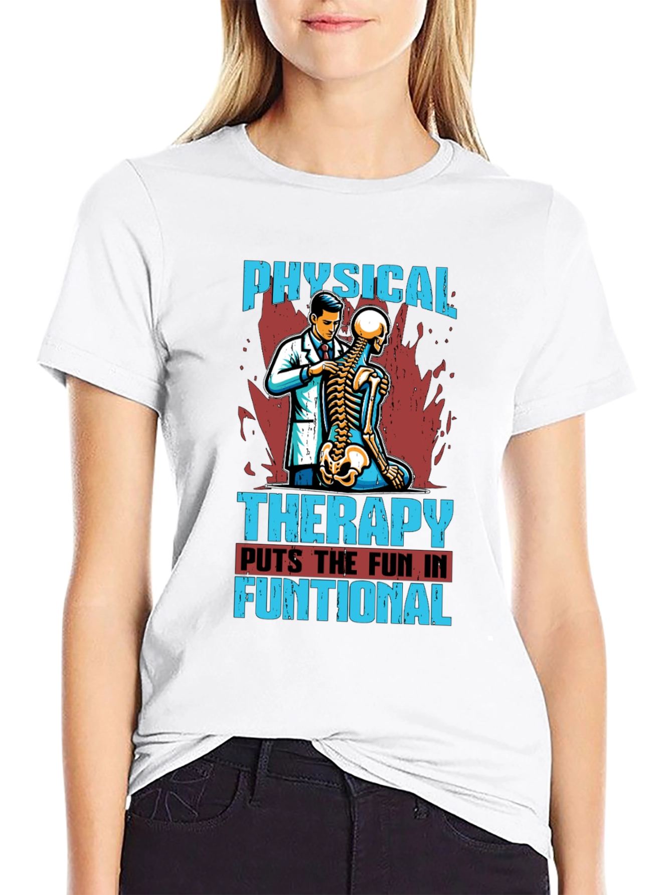Black Physical Therapy Fun T-Shirt view 9