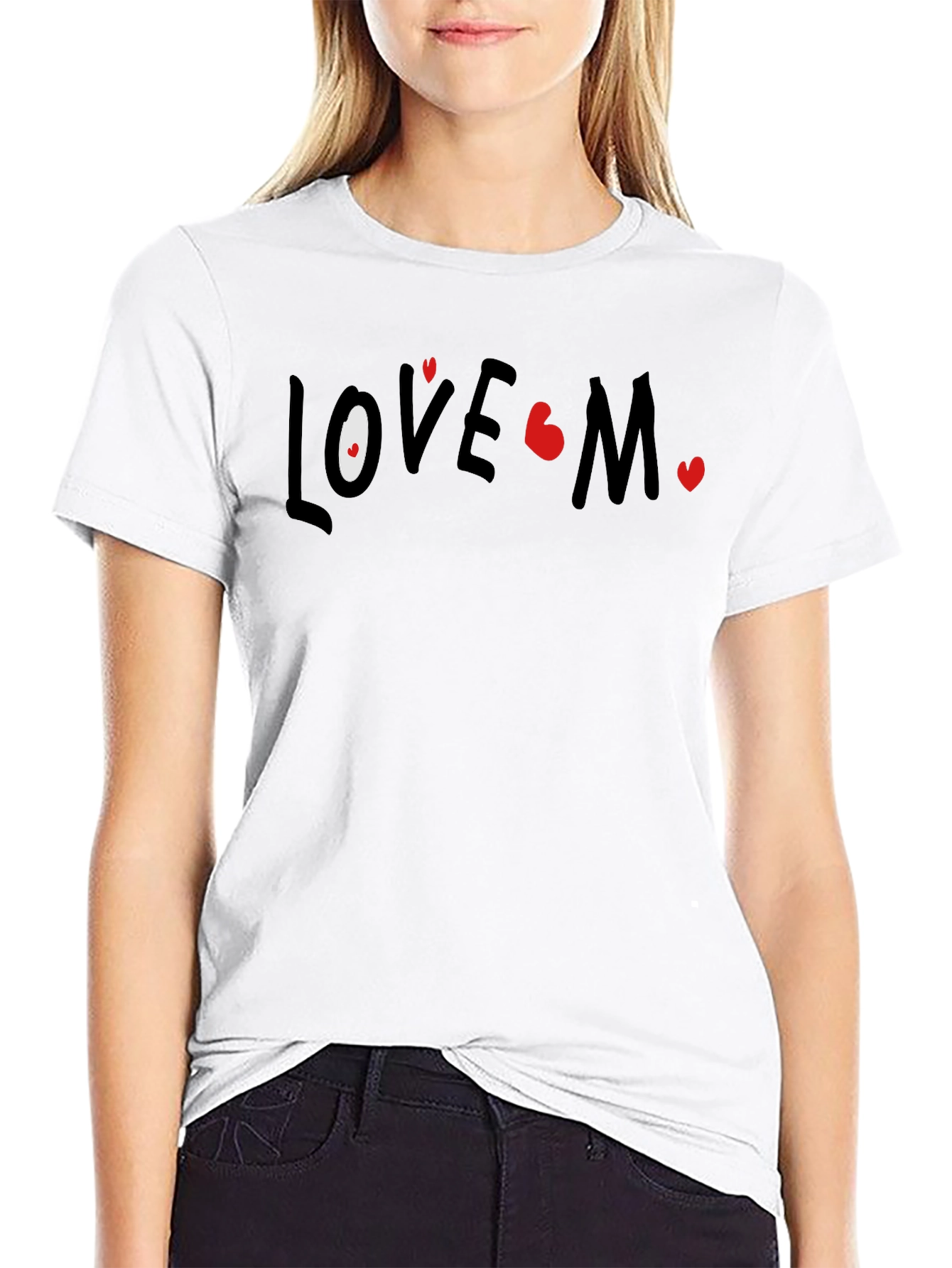 Black Love Me T-Shirt - Heart Accents view 9