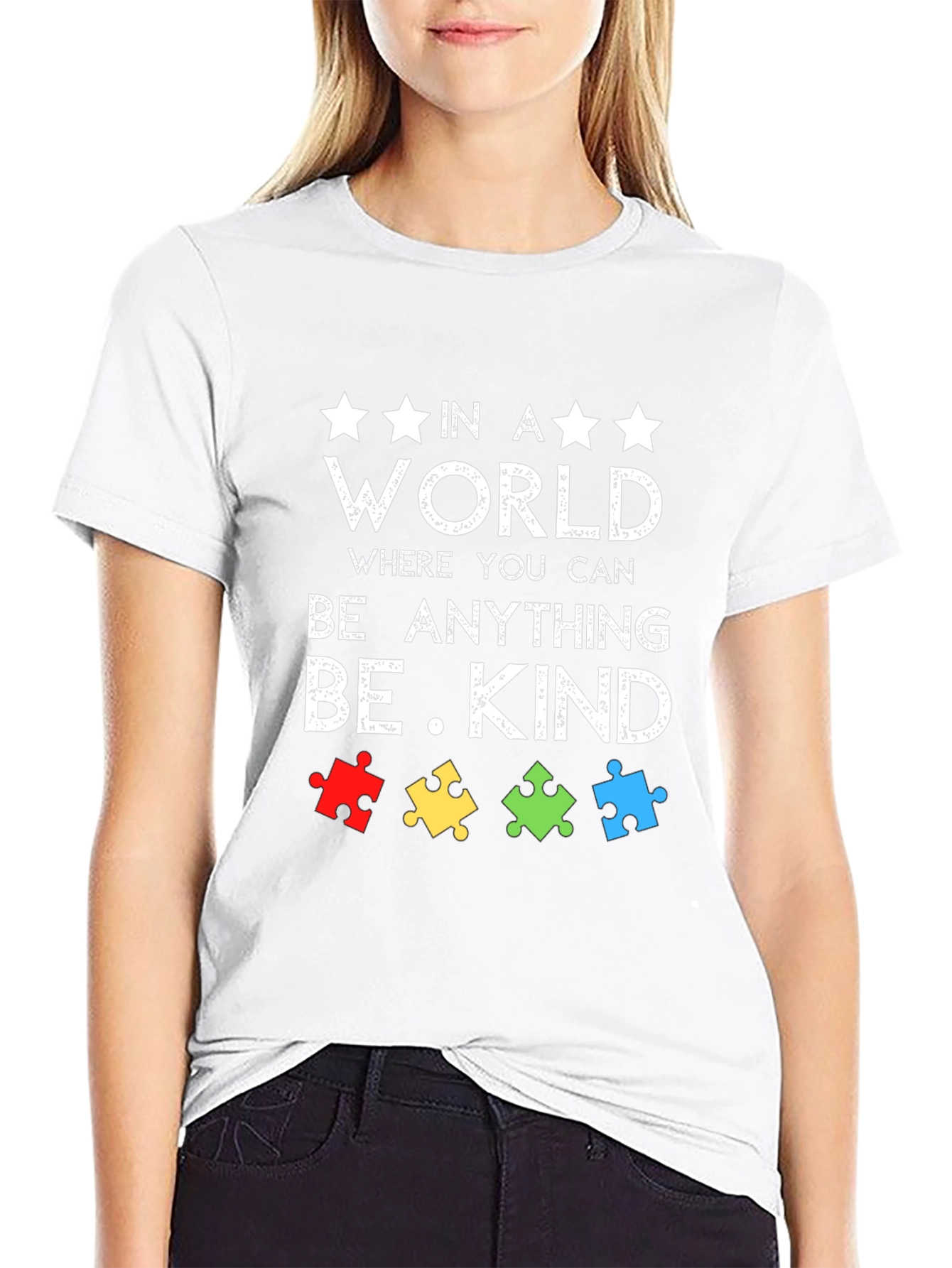 Black Be Kind Autism Awareness T-Shirt view 9