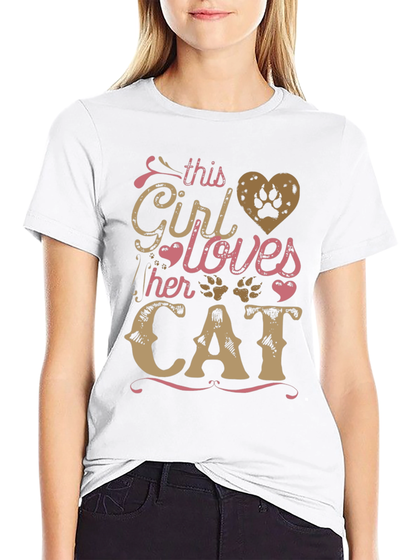 Black Girl Loves Her Cat T-Shirt view 9