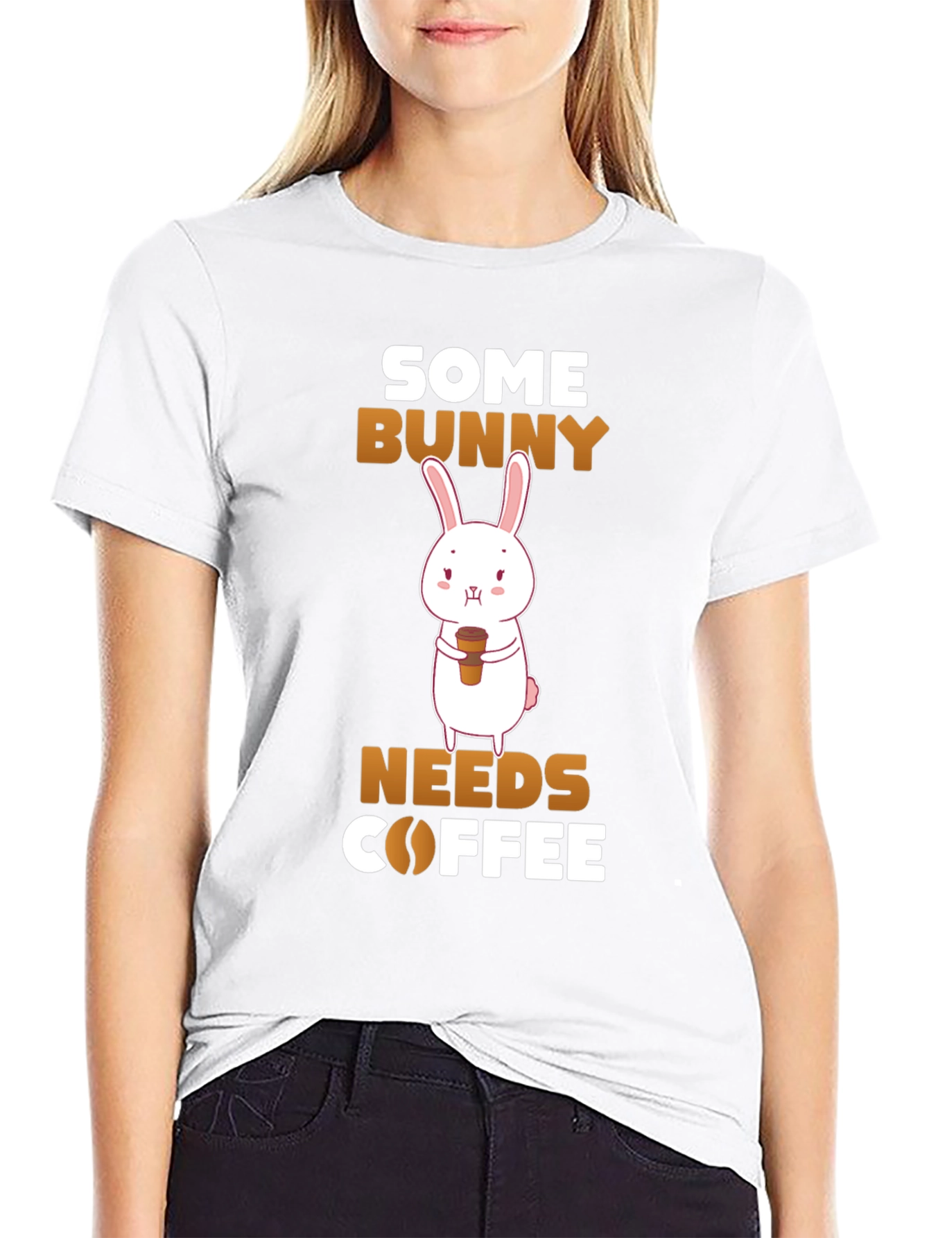 Black Some Bunny Needs Coffee T-Shirt view 9