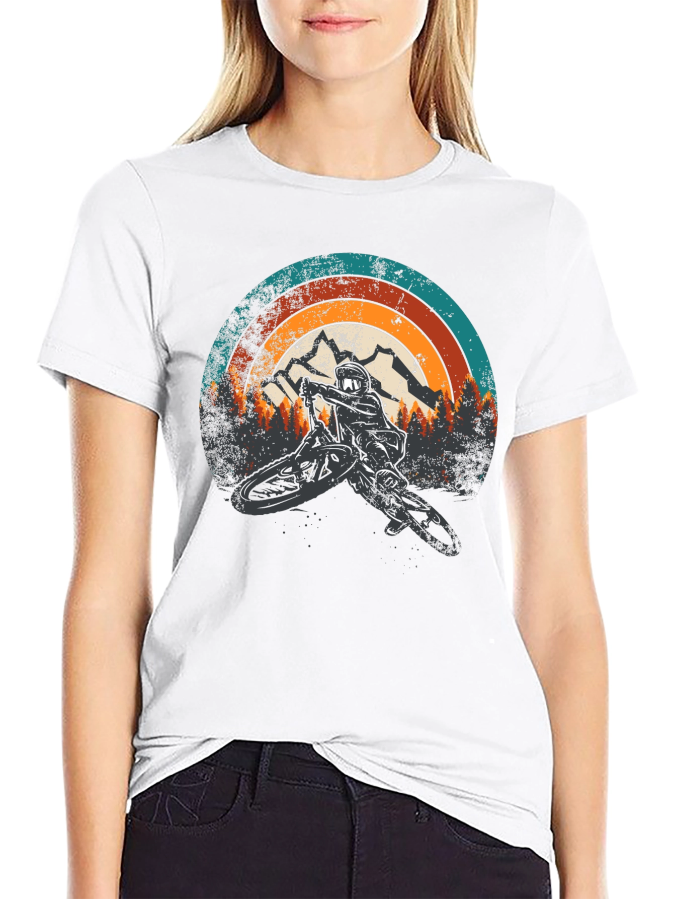 Black Mountain Biker Retro Graphic Tee view 9