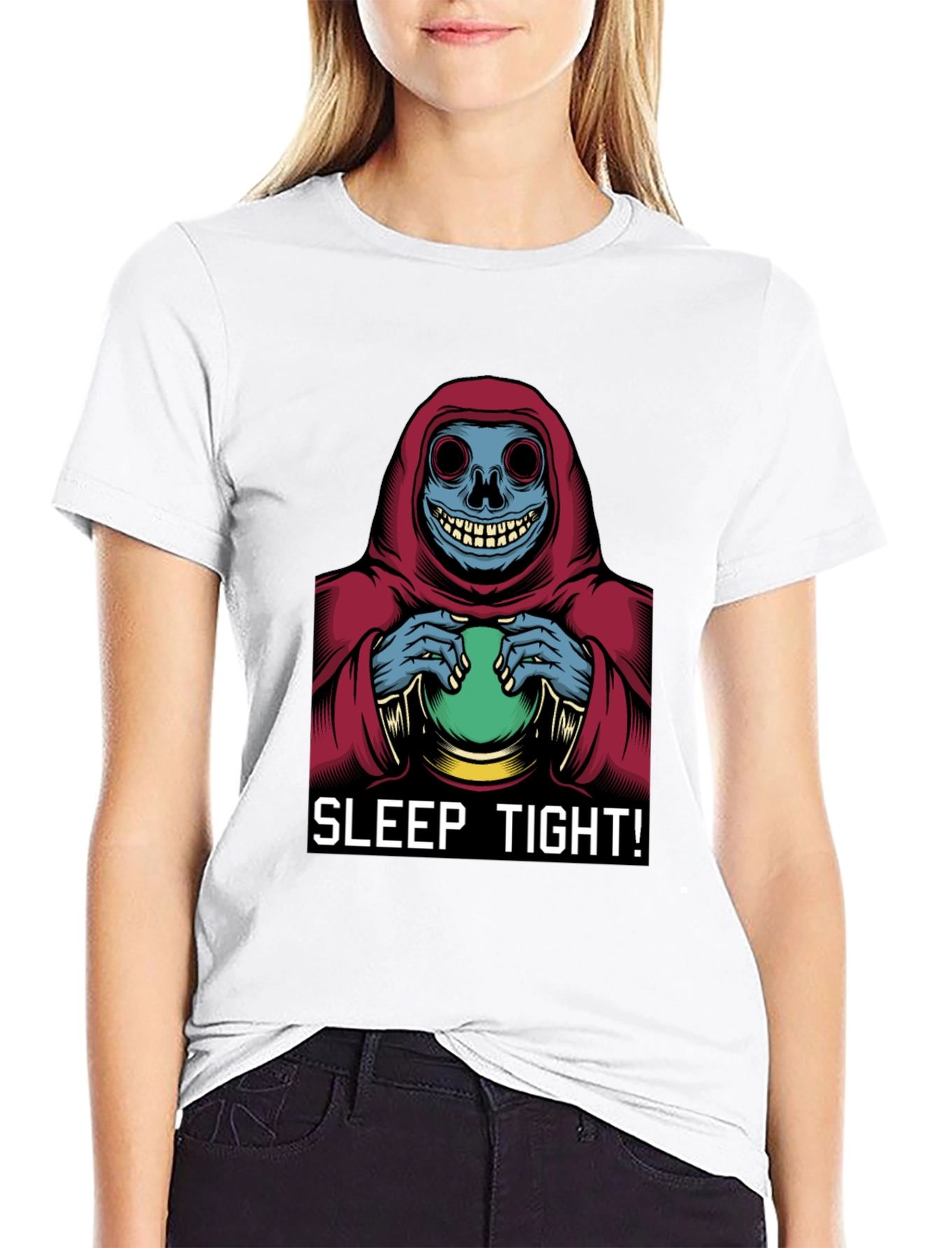 Black Sleep Tight T-Shirt - Grim Reaper Graphic Tee view 9