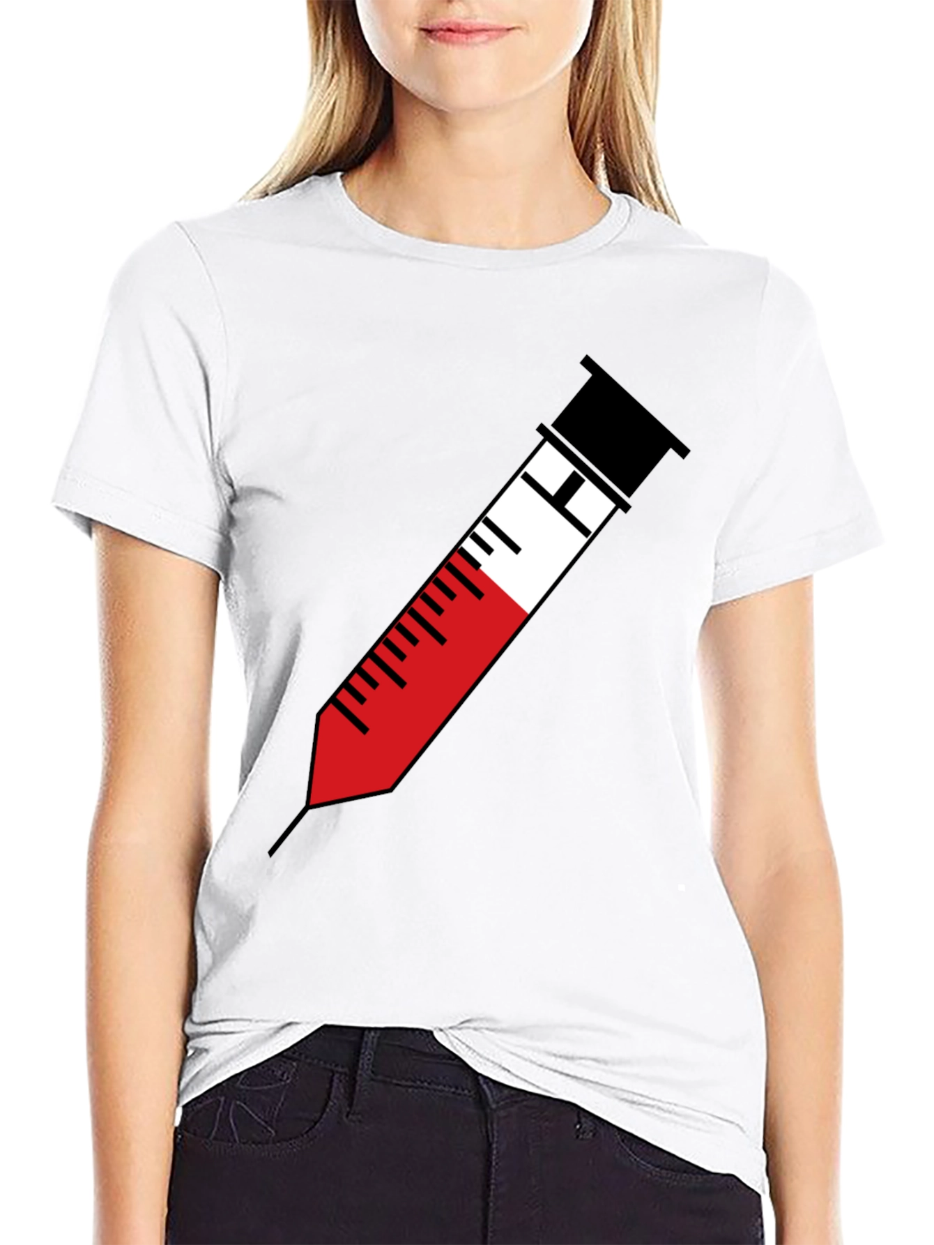 Black Syringe Graphic Tee - Bold Medical Humor T-Shirt view 9