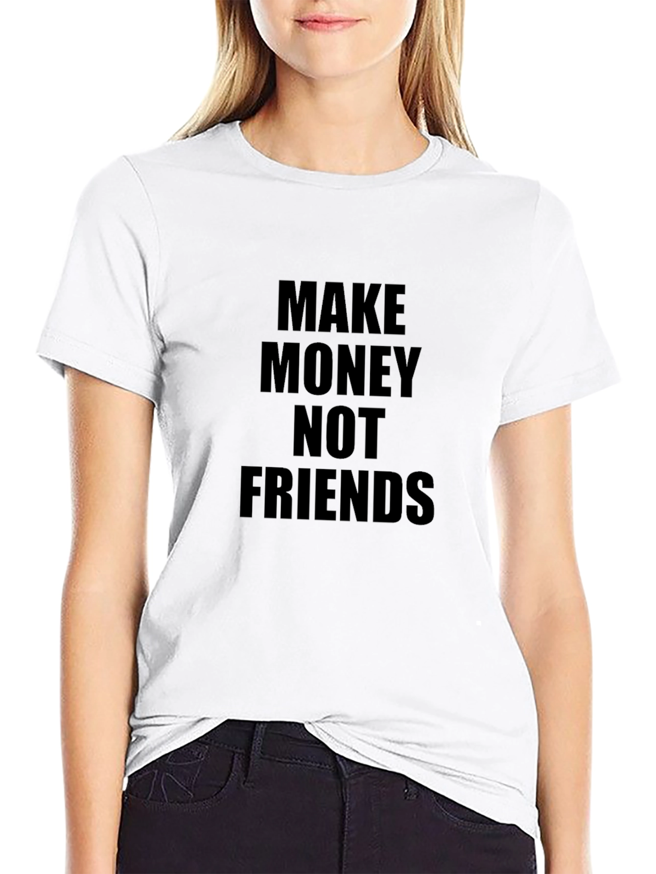 Black Make Money Not Friends T-Shirt view 9