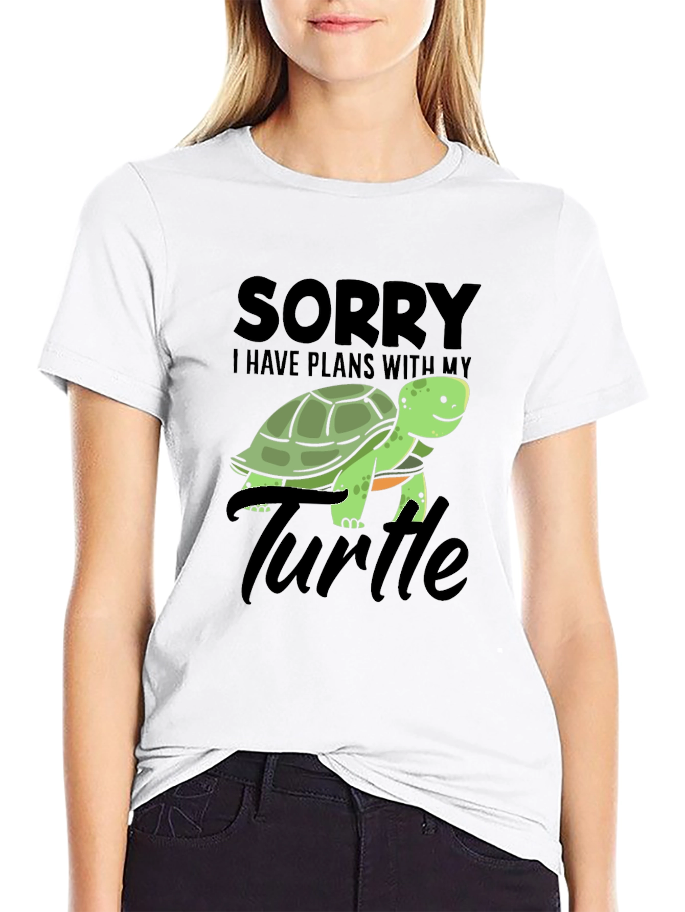 Black Sorry I Have Plans With My Turtle T-Shirt view 9