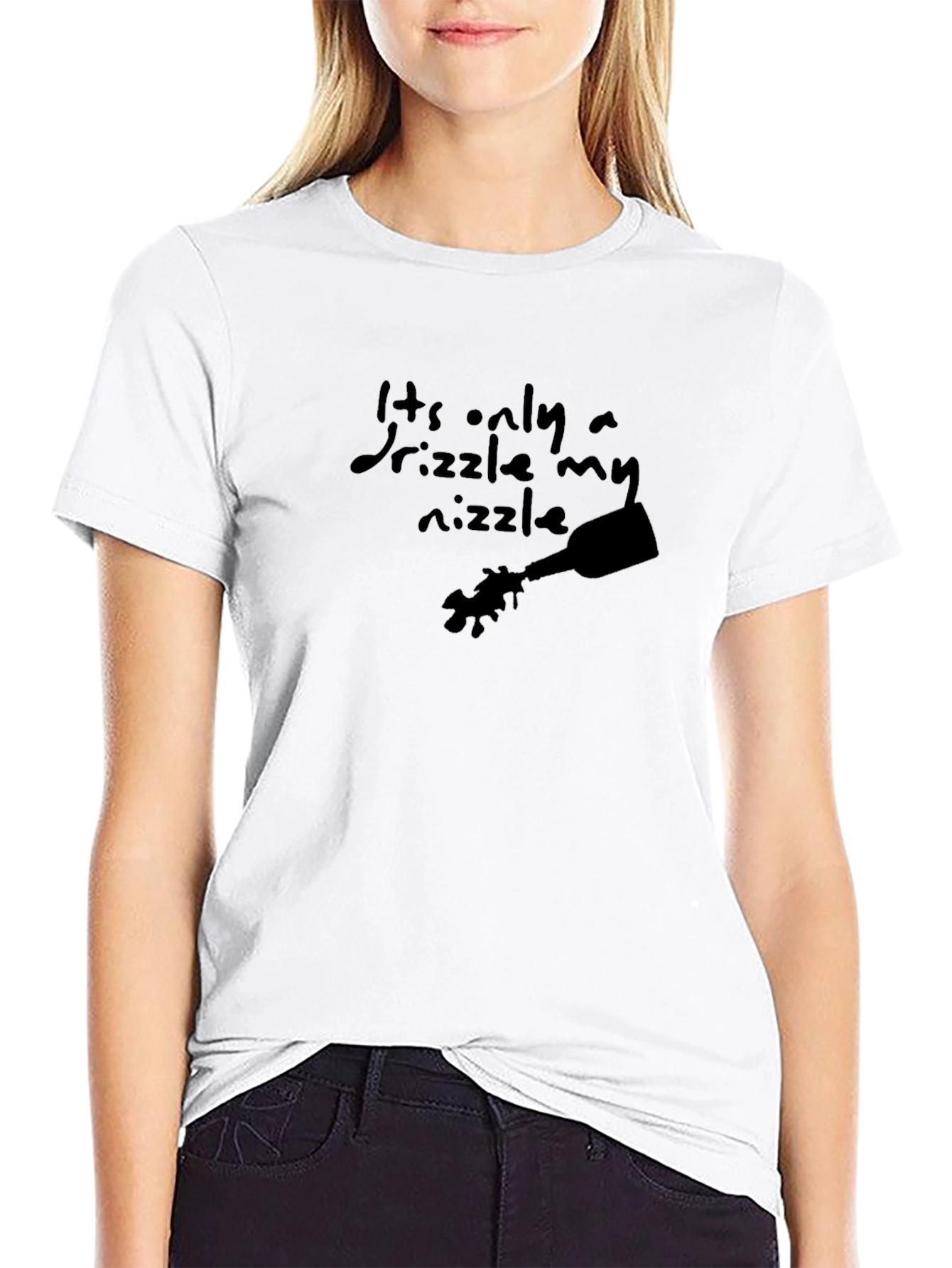 Black Drizzle My Nizzle Funny Black T-Shirt view 9