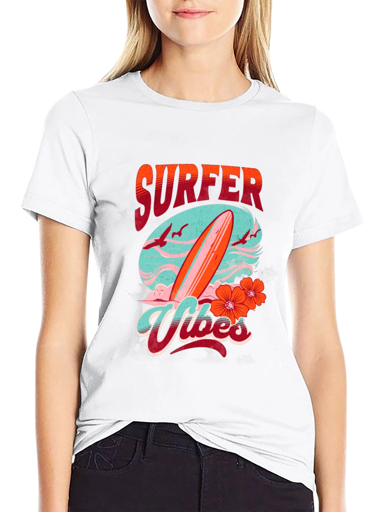 Black Surfer Vibes Graphic Tee - Black view 9