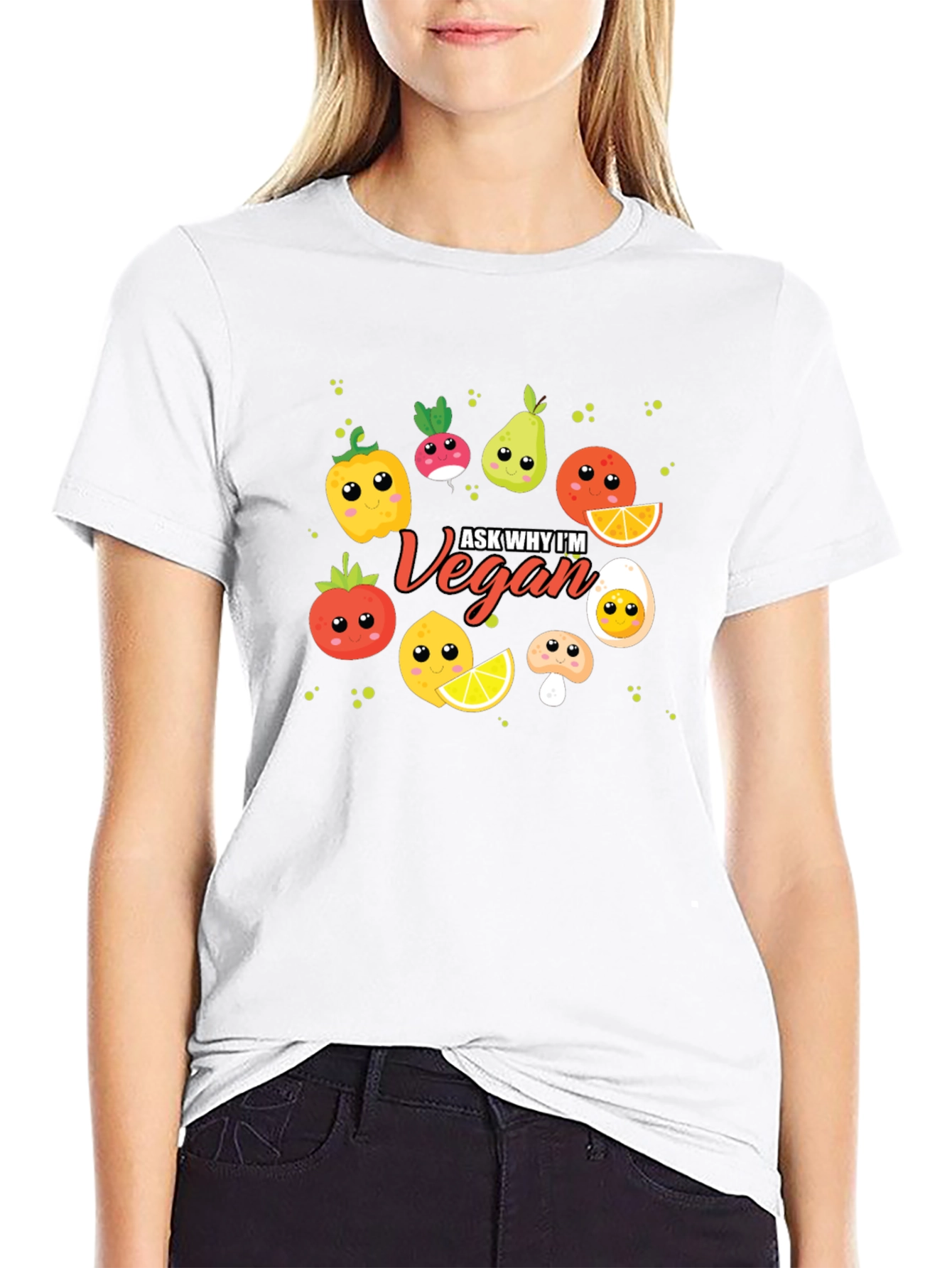Black Ask Why I'm Vegan Funny Food T-Shirt view 9