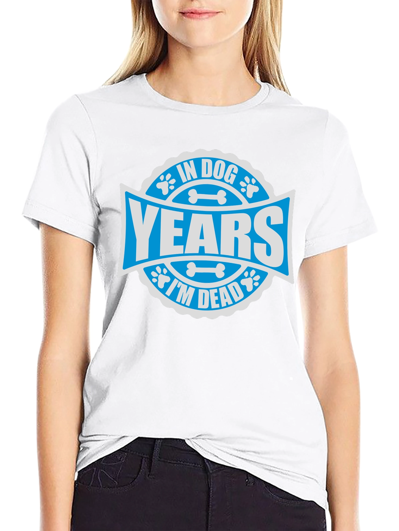 Black In Dog Years I'm Dead T-Shirt - Funny Graphic Tee view 9