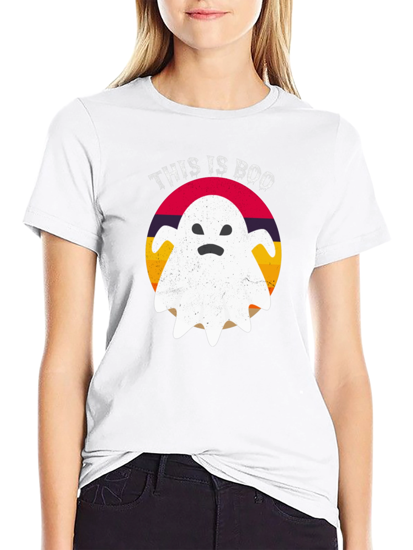 Black This is Boo Ghost T-Shirt - Halloween Apparel view 9