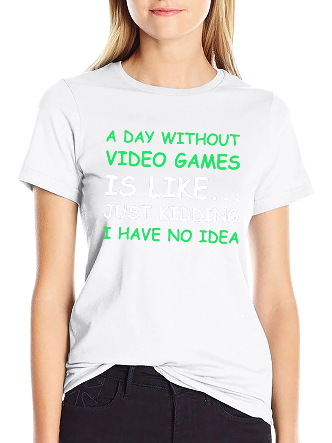 Black Funny Gamer T-Shirt - A Day Without Video Games view 9