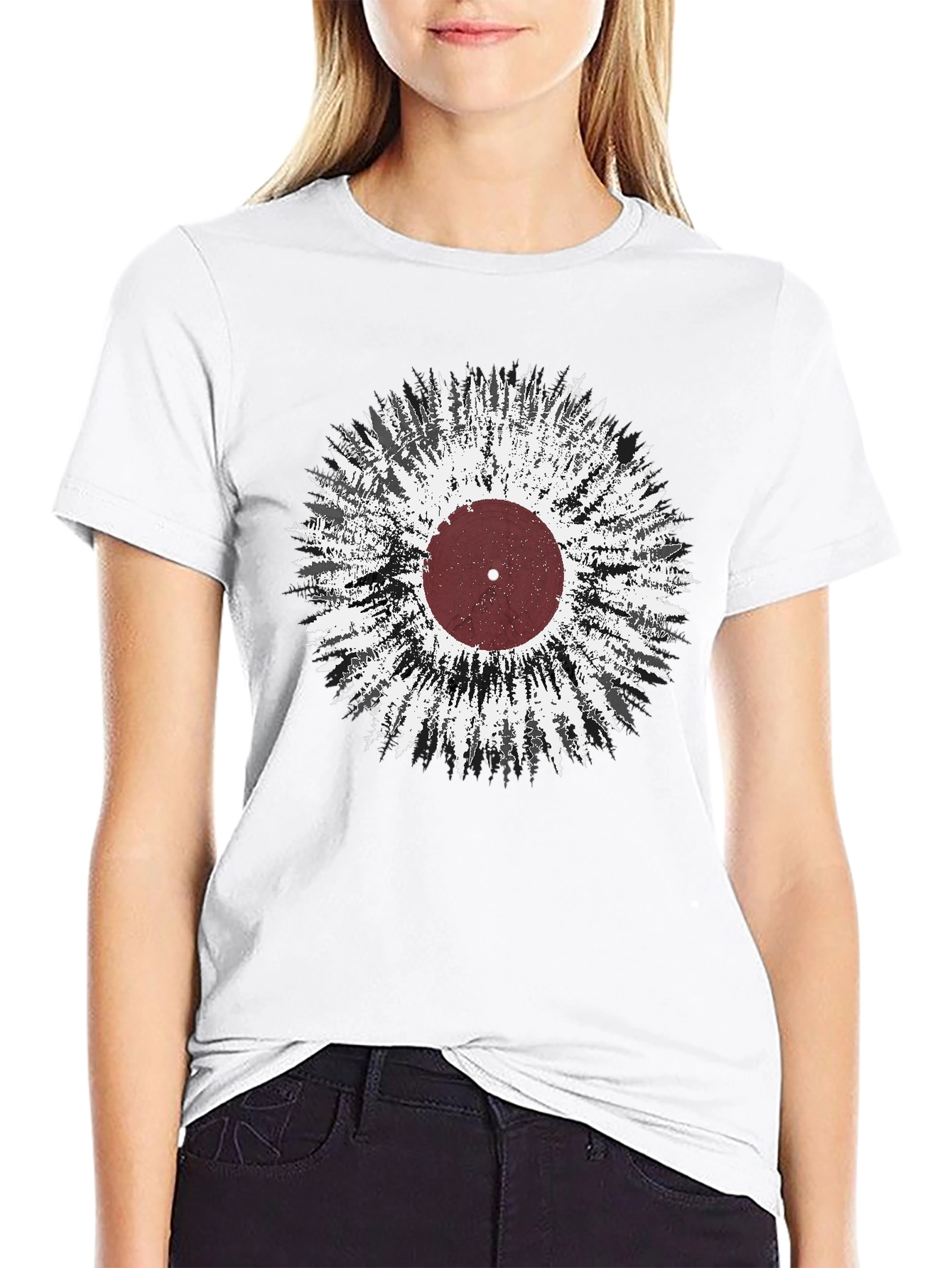 Black Nature Record Graphic T-Shirt view 9