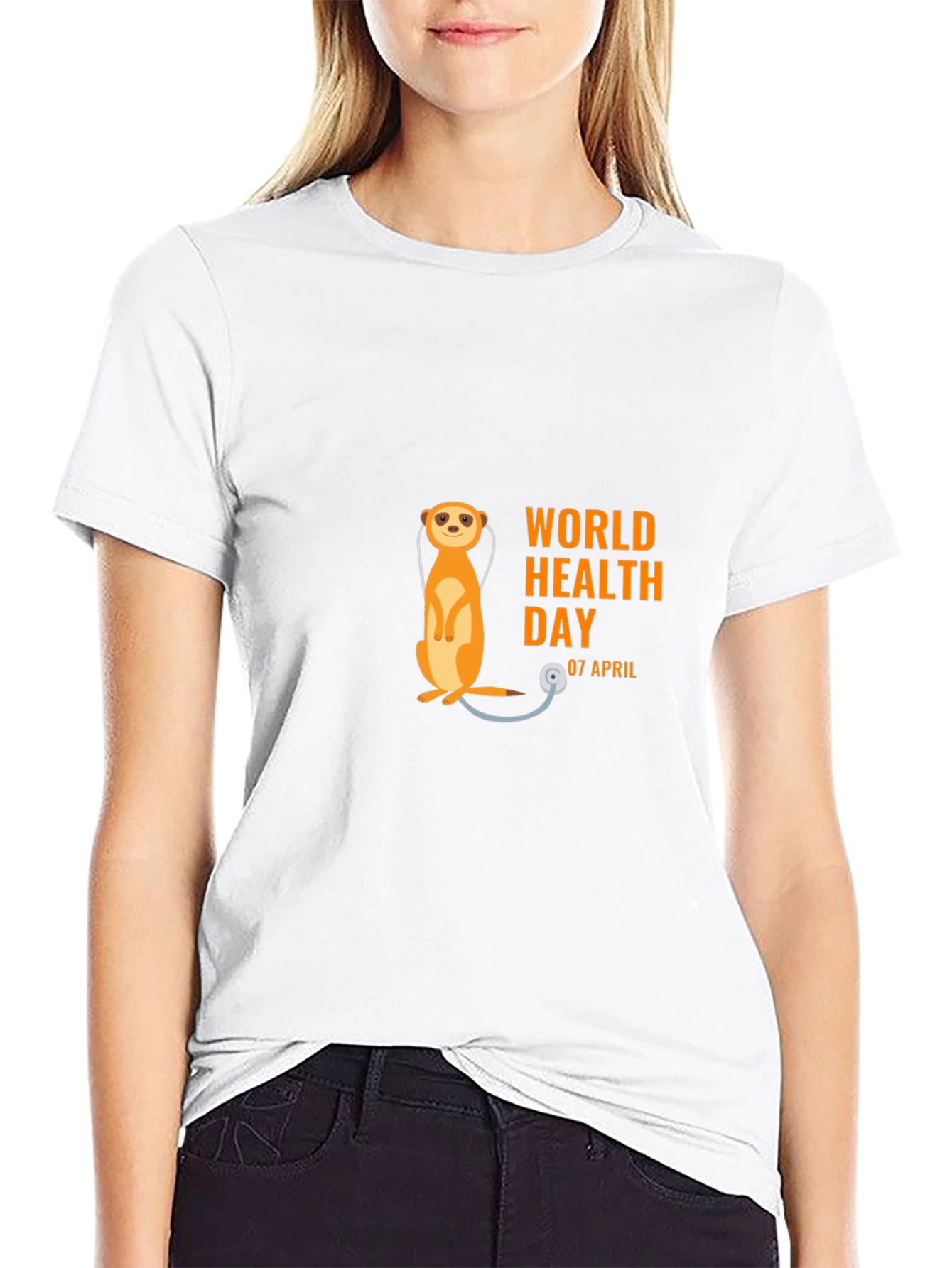 Black World Health Day Meerkat T-Shirt view 9