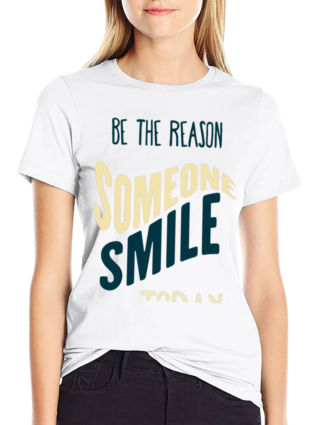 Black Be The Reason Smile Graphic Tee view 9