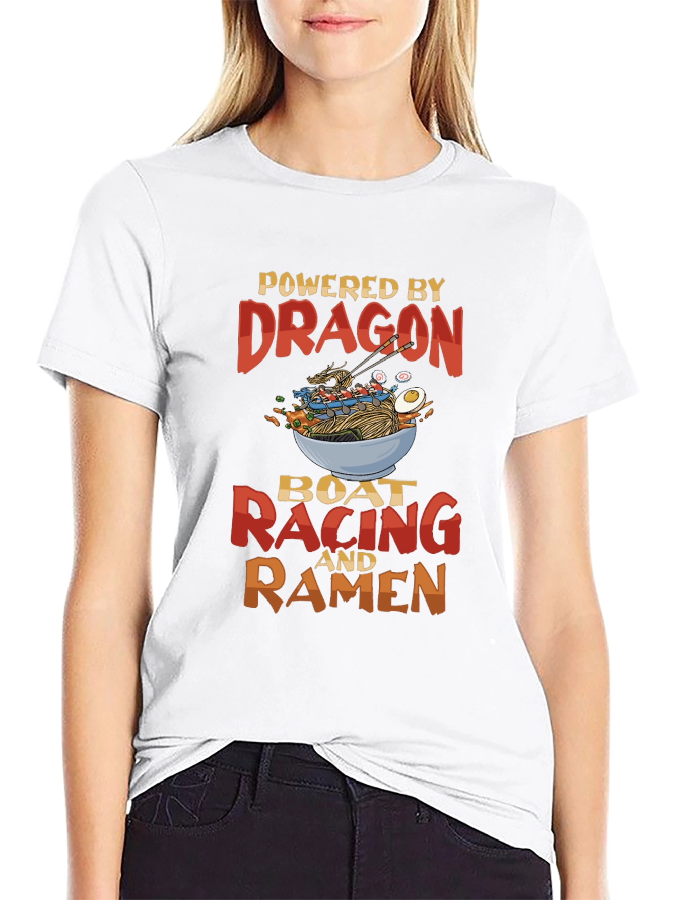 Black Dragon Boat Racing Ramen Graphic T-Shirt view 9