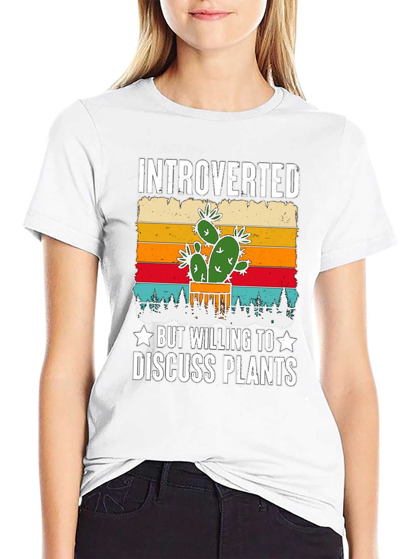 Black Introverted Plant Lover Graphic T-Shirt view 9