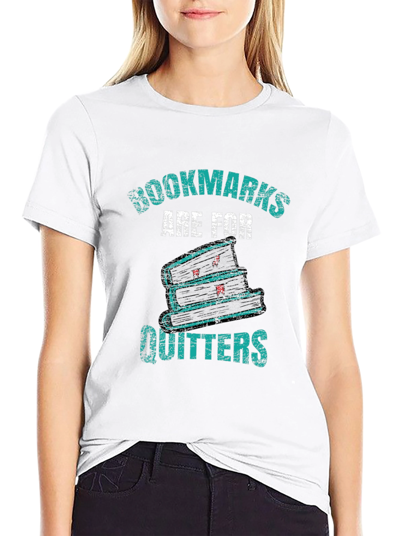 Black Bookmarks Are For Quitters Graphic T-Shirt view 9