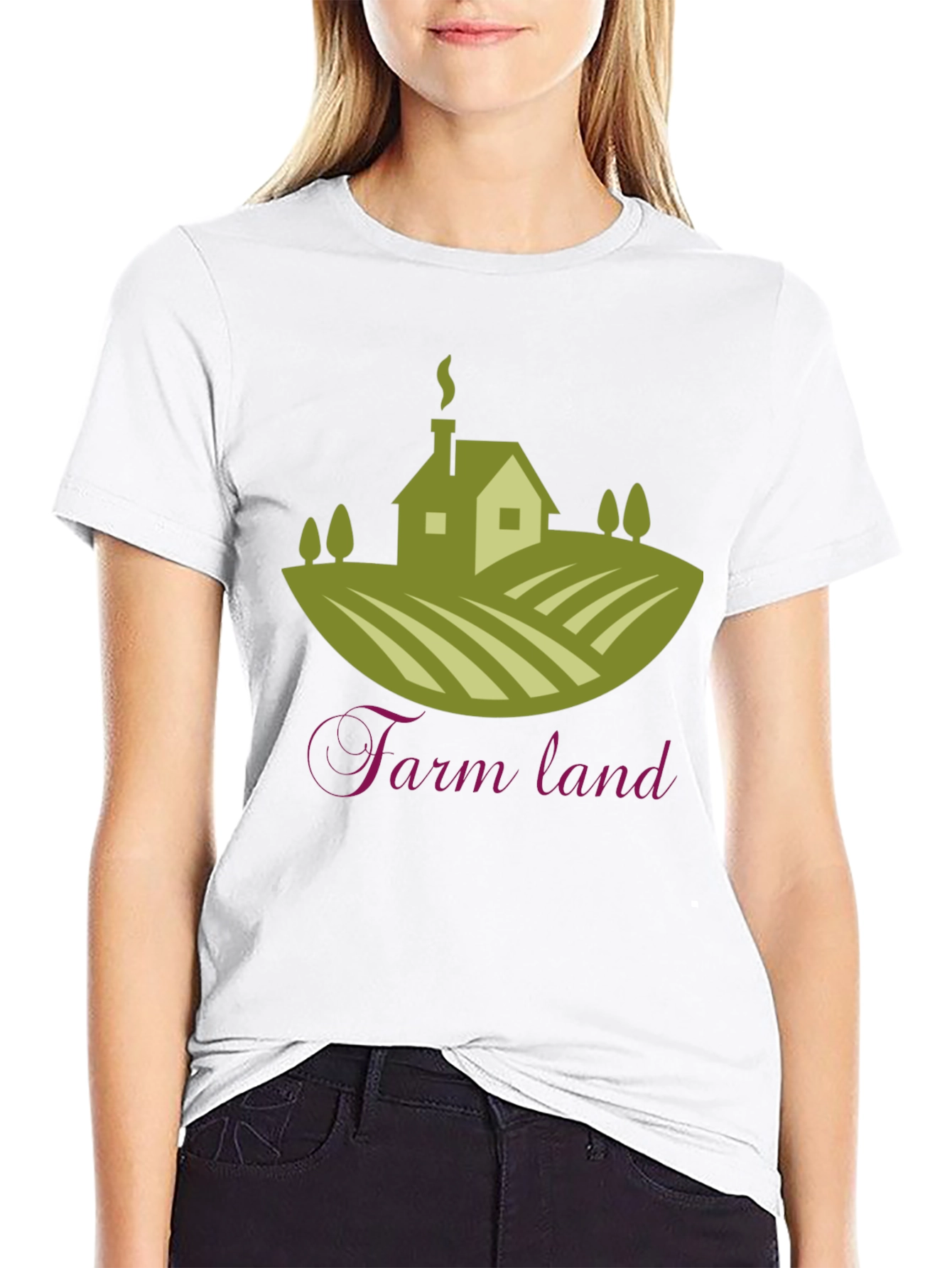 Black Farm Land Graphic T-Shirt | Classic Crew Neck Tee view 9
