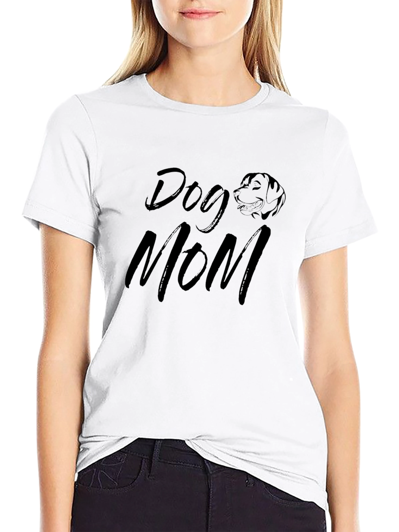 Black Dog Mom T-Shirt - Black Graphic Tee view 9