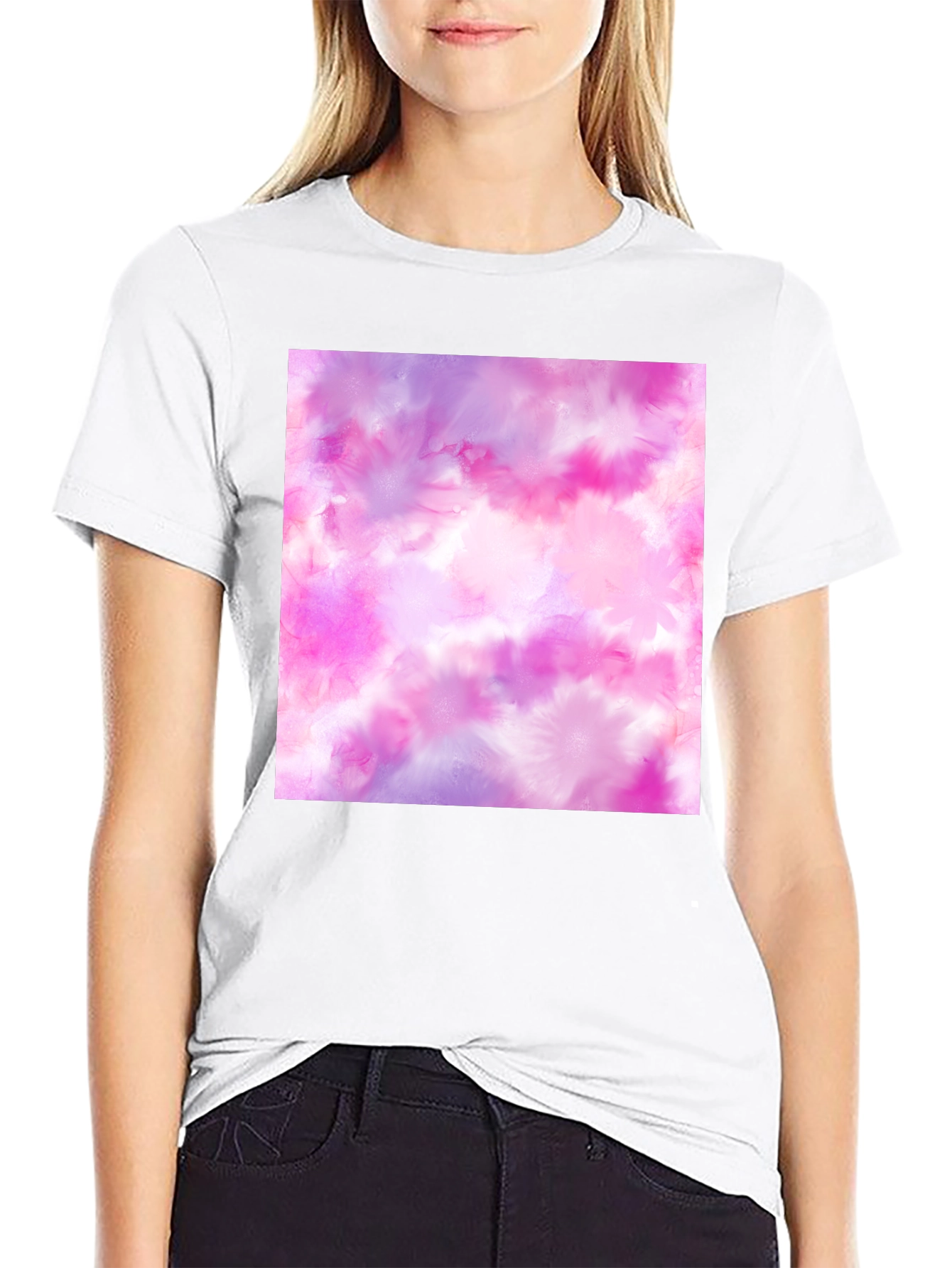 Black Watercolor Tie-Dye Graphic Tee view 9