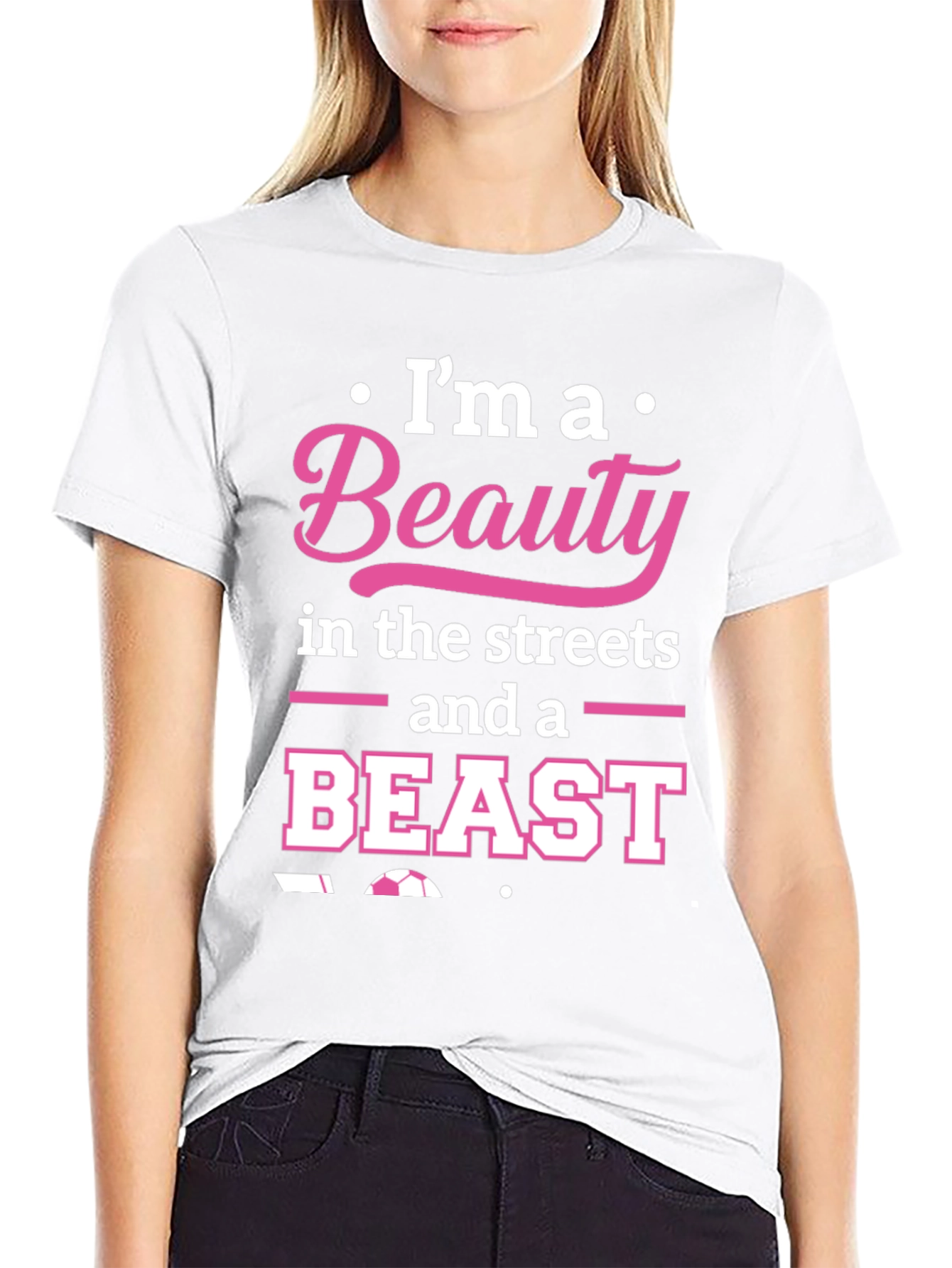 Black Beauty and Beast Soccer T-Shirt - Black Graphic Tee view 9