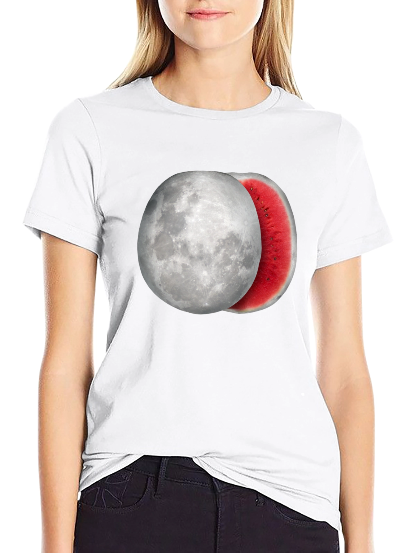 Black Moon Watermelon Graphic Tee - Cool Summer Style view 9