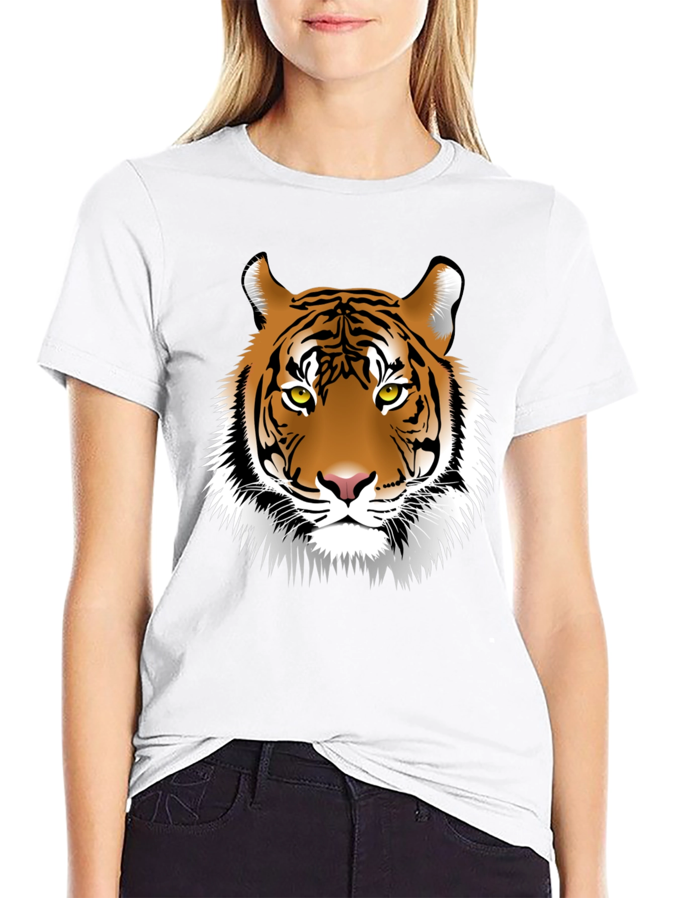Black Cool Tiger Graphic Tee - Black Cotton Shirt view 9